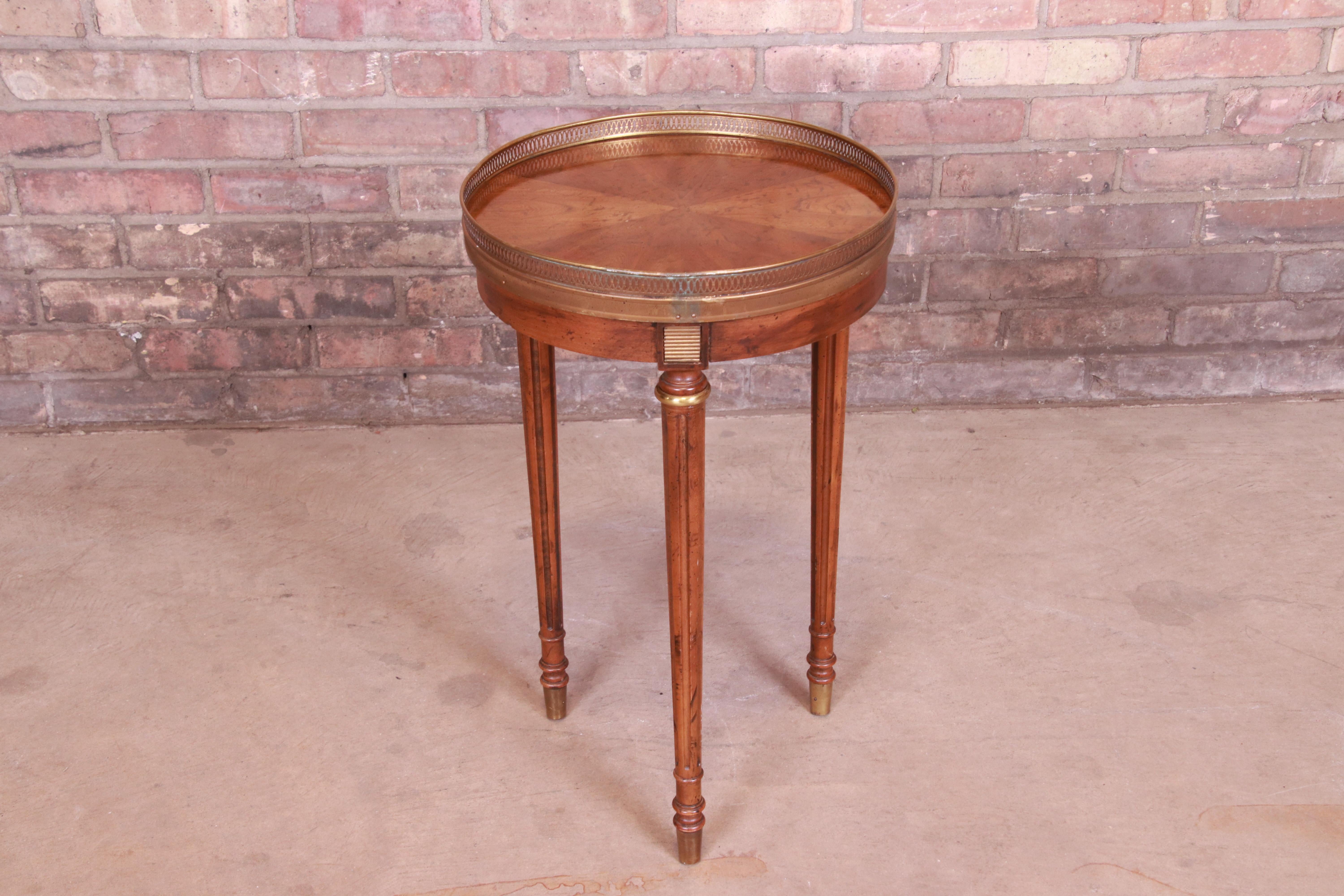 Heritage French Regency Walnut and Brass Tea Table or Occasional Side Table 5