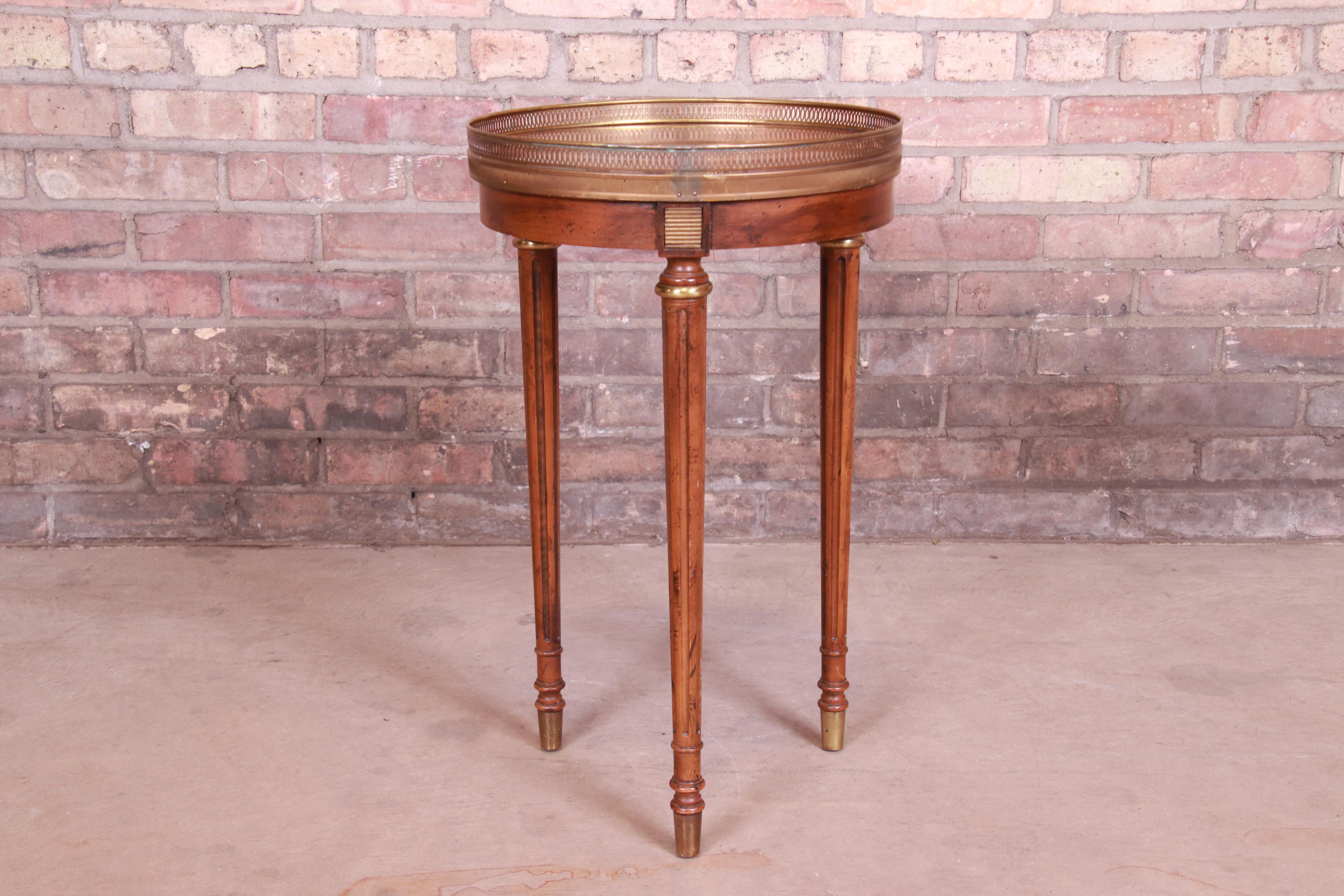 Heritage French Regency Walnut and Brass Tea Table or Occasional Side Table 6