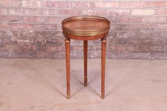Heritage French Regency Walnut and Brass Tea Table or Occasional Side Table