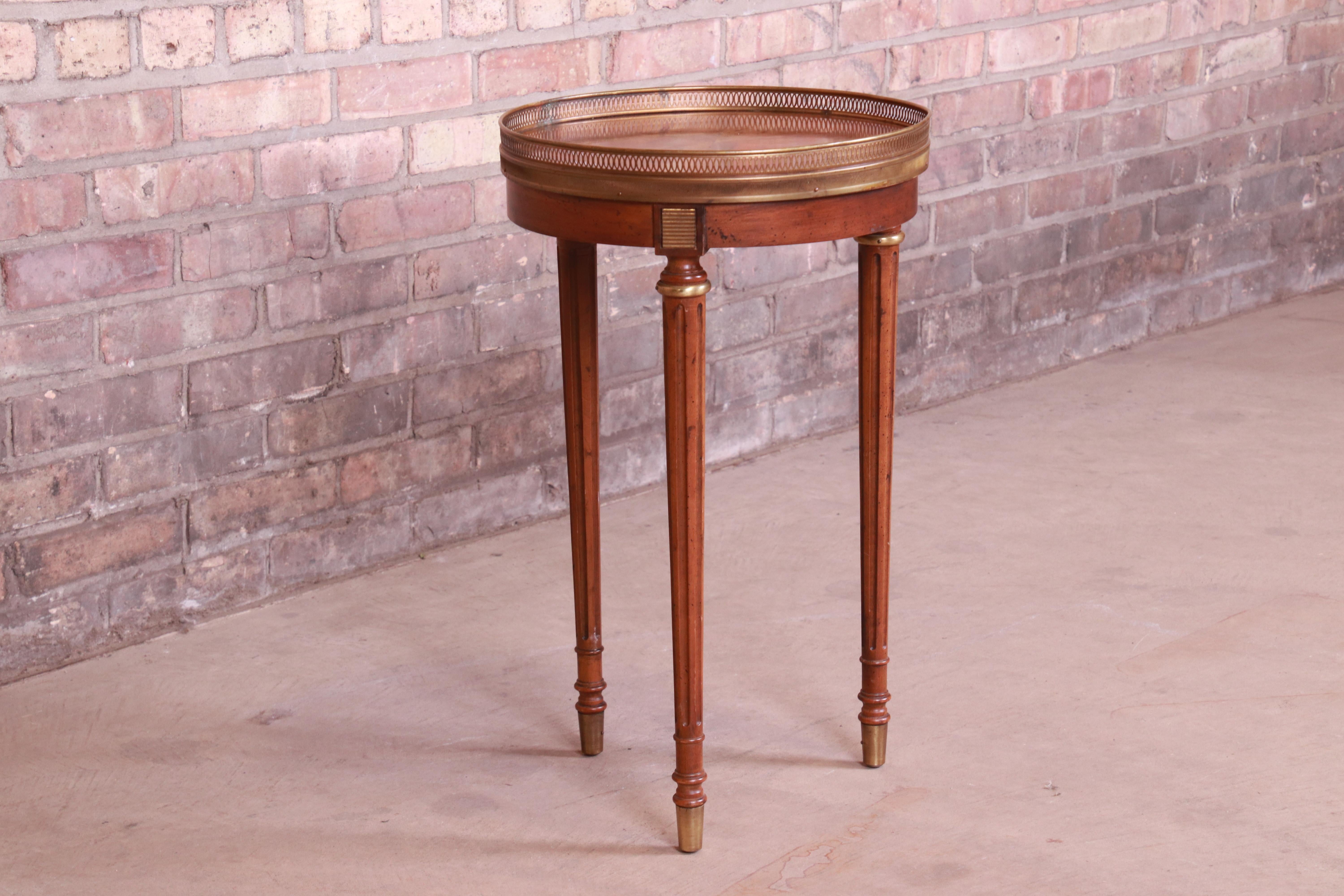 Heritage French Regency Walnut and Brass Tea Table or Occasional Side Table 1