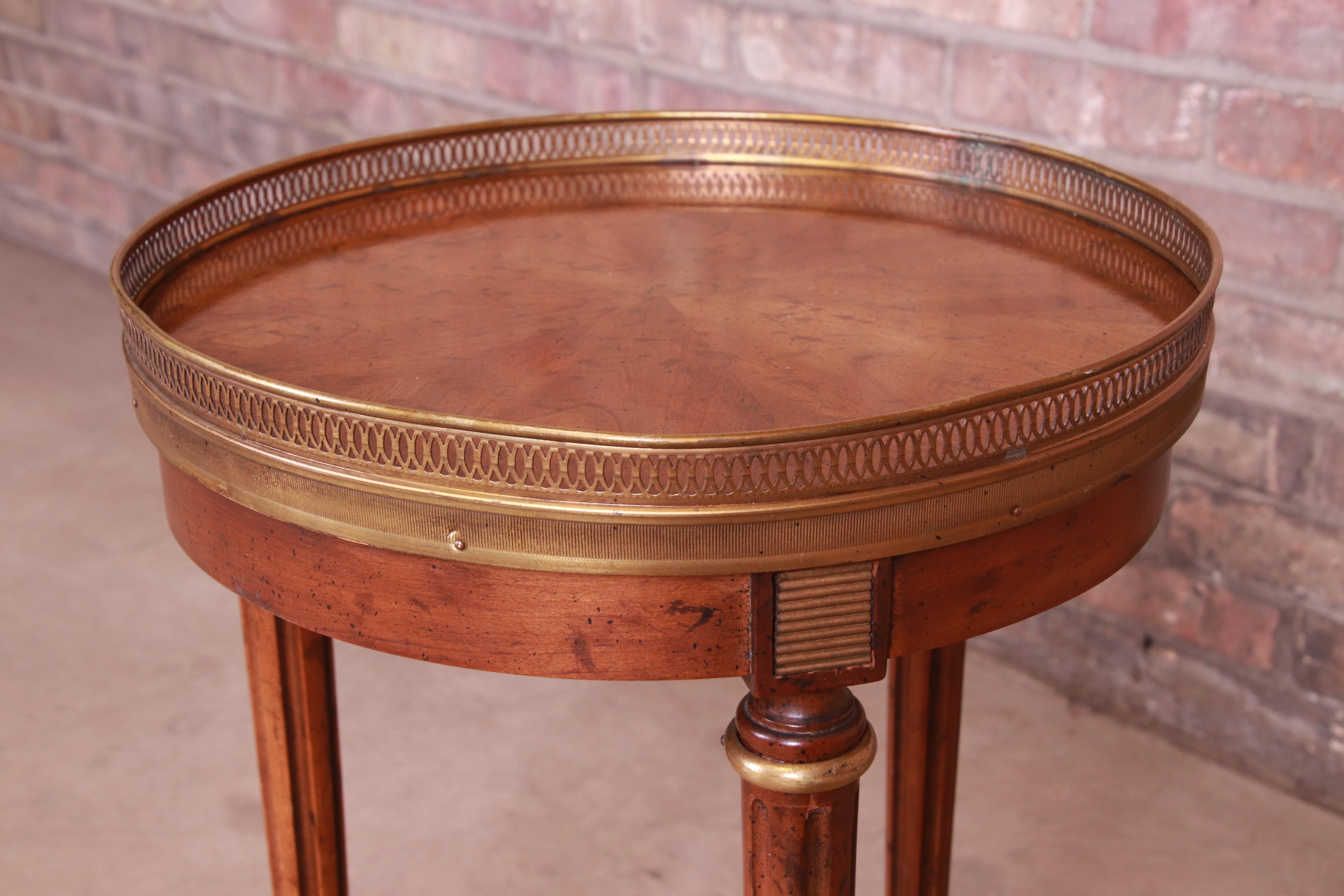 Heritage French Regency Walnut and Brass Tea Table or Occasional Side Table 3