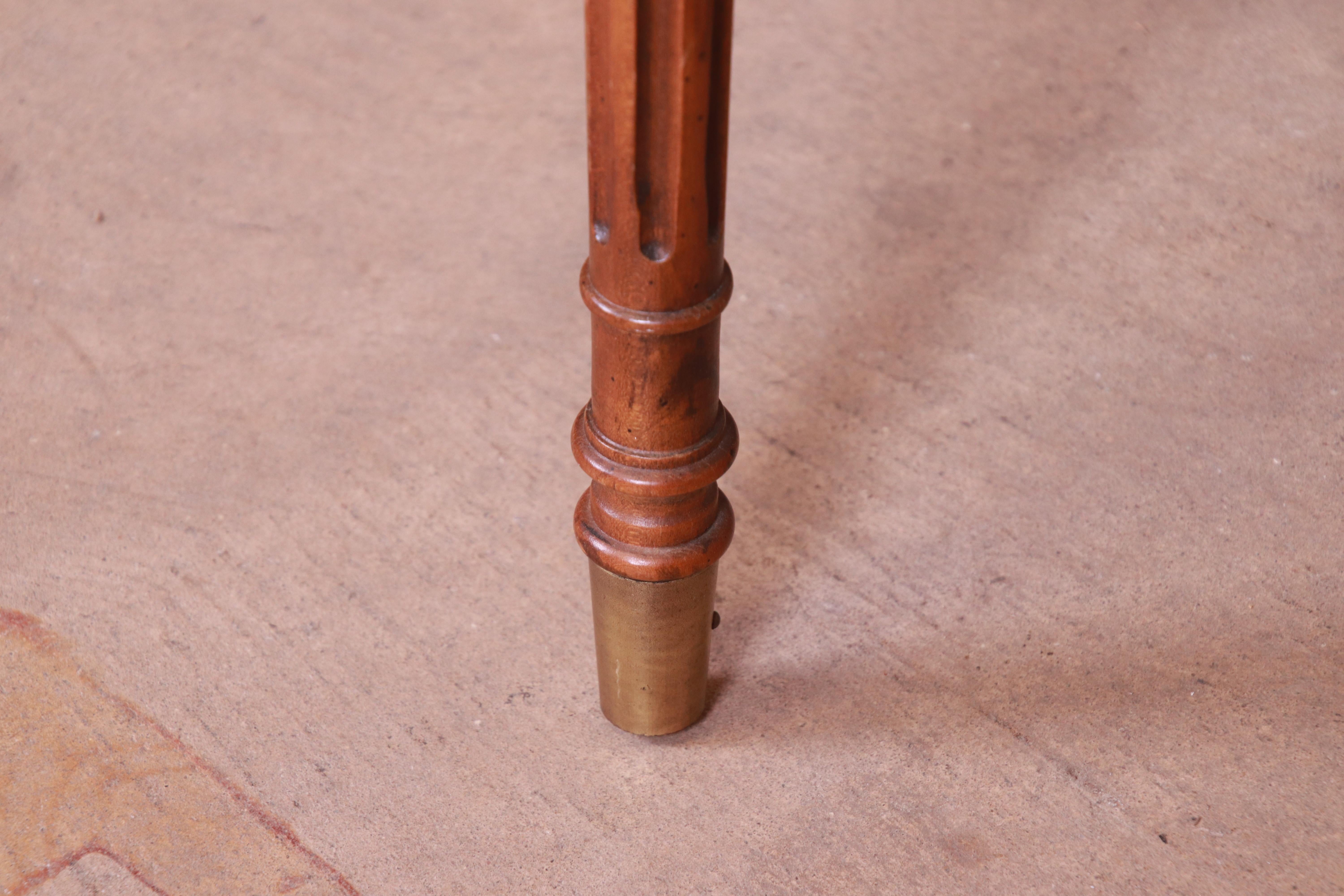 Heritage French Regency Walnut and Brass Tea Table or Occasional Side Table 4