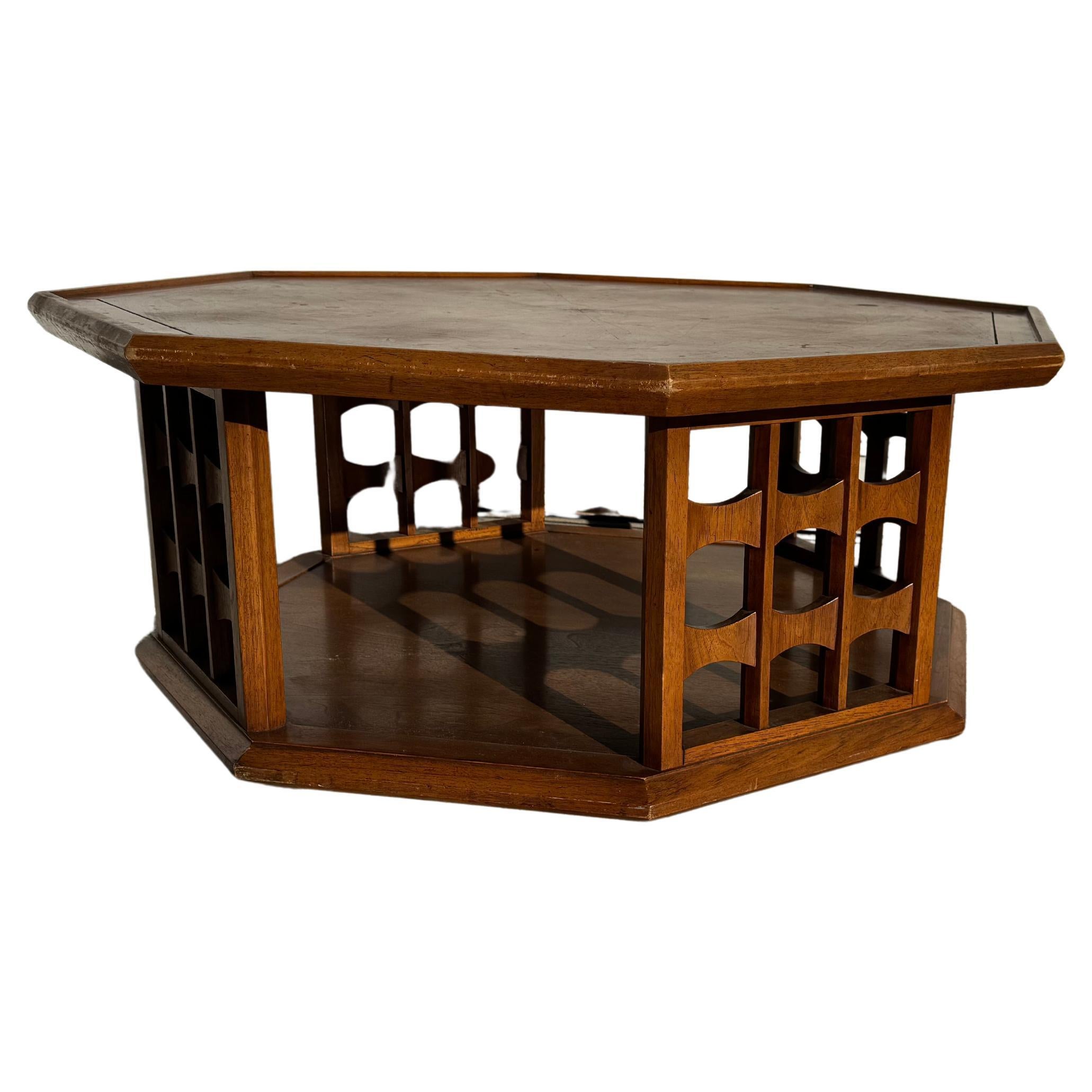 Heritage Furniture Esperanto Collection Walnut Octagon Coffee Table