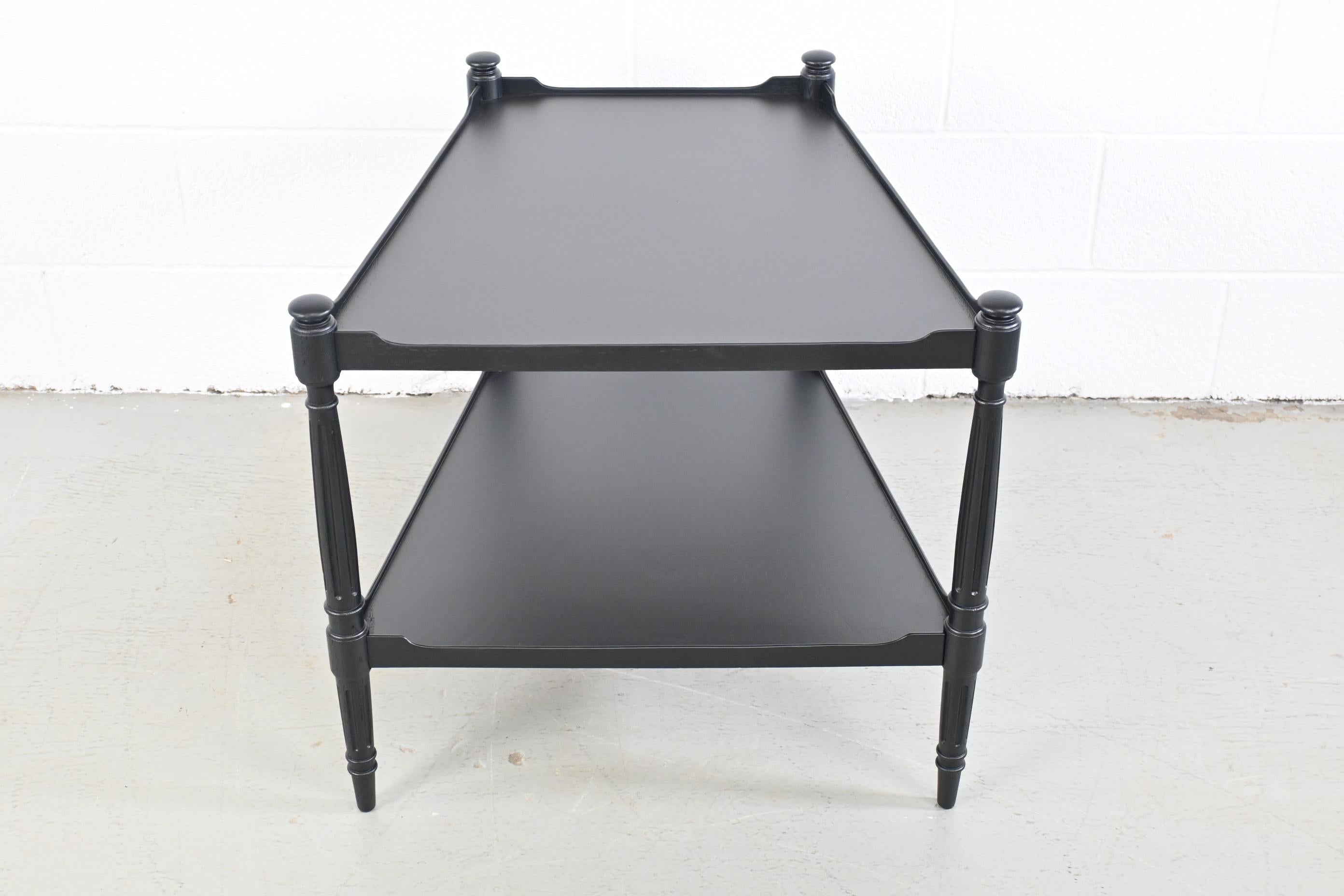 Heritage Furniture French Regency Black Lacquered Wedge Table For Sale 5
