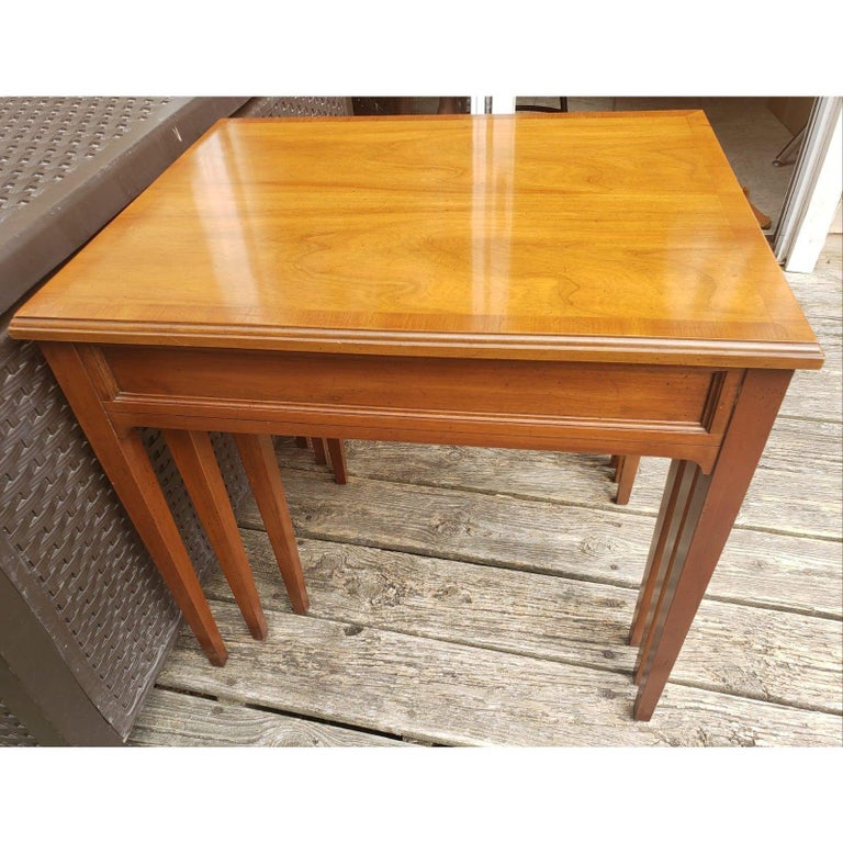Heritage Furniture Fruitwood Nesting Tables, Set of 3 For Sale at