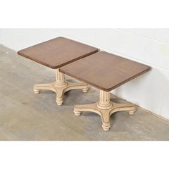 Heritage Furniture Regency Walnut Tea Tables or Occasional Side Tables, Pair
