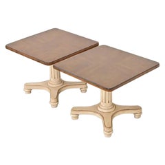 Heritage Furniture Regency Walnut Tea Tables or Occasional Side Tables, Pair
