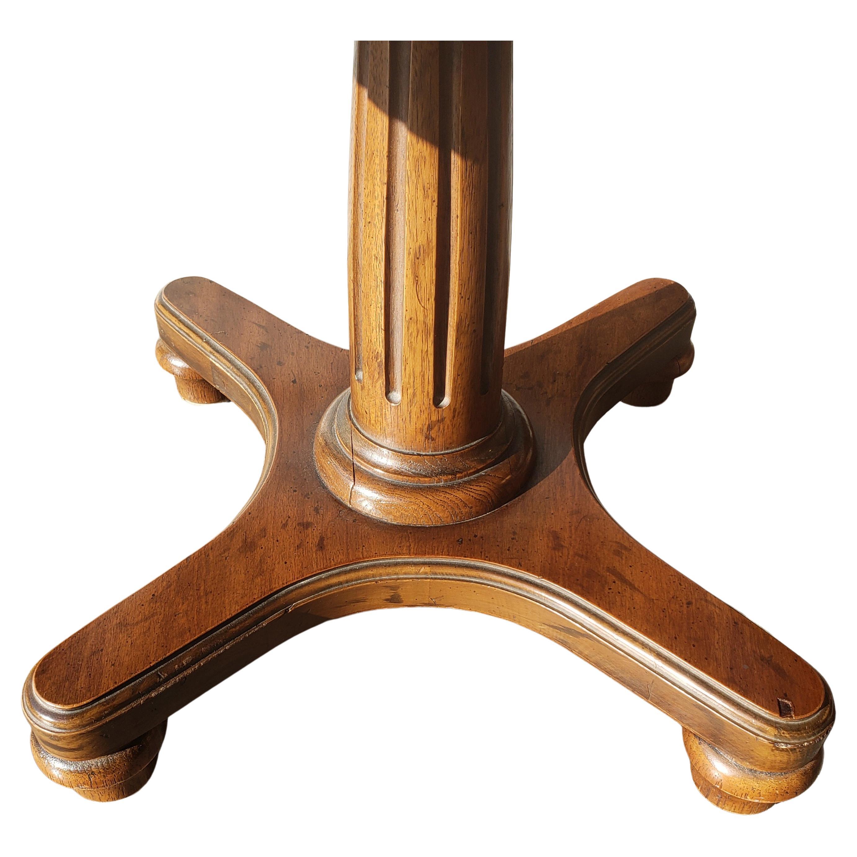 walnut pedestal side table