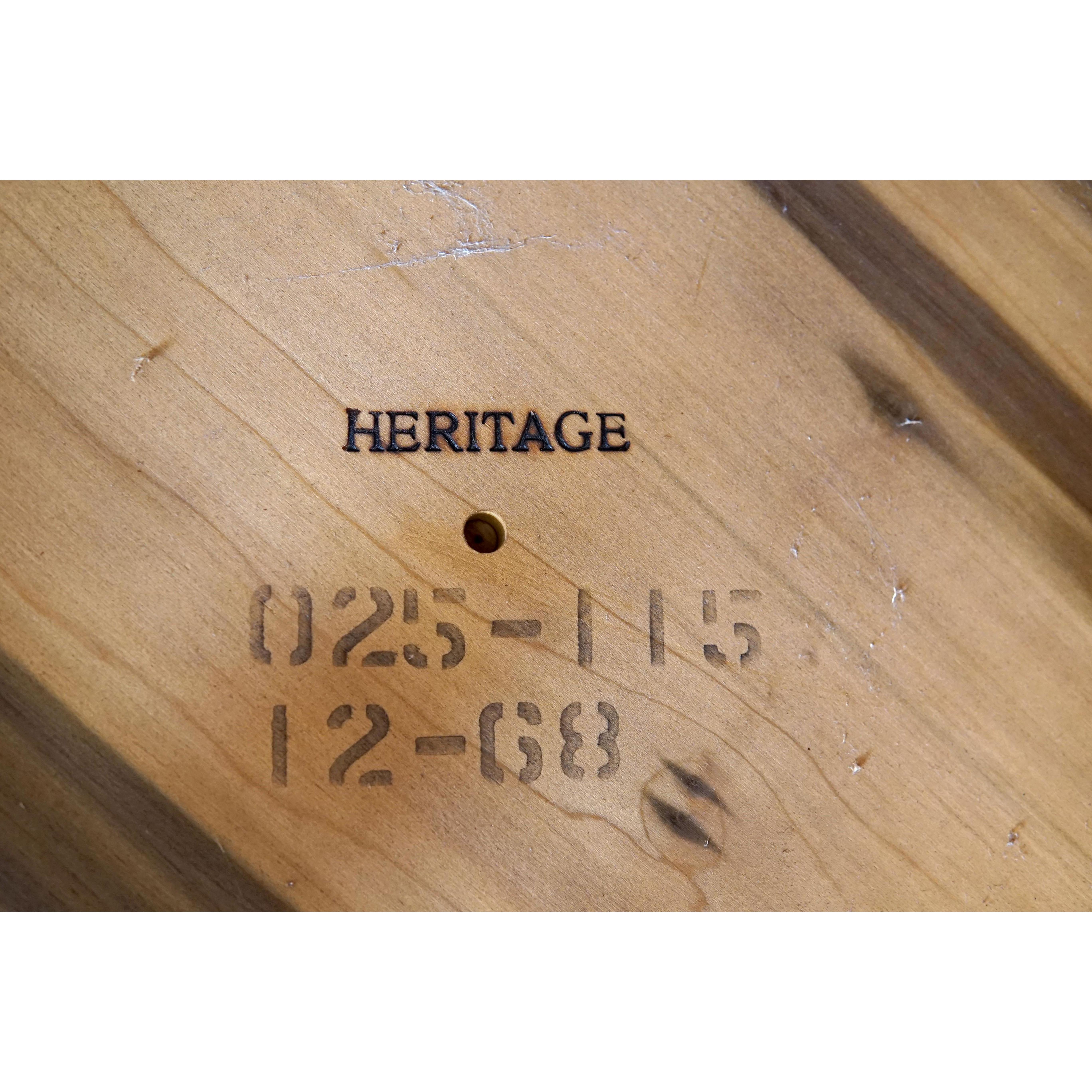 American Heritage Henredon Burl Wood Drum Shaped Side Table MCM For Sale