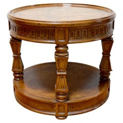 Table d'appoint en forme de tambour en bois de broussin Henredon, MCM, Heritage