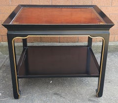 Heritage Henredon Ebonized and Parcel Gilt Two Tier Side Table
