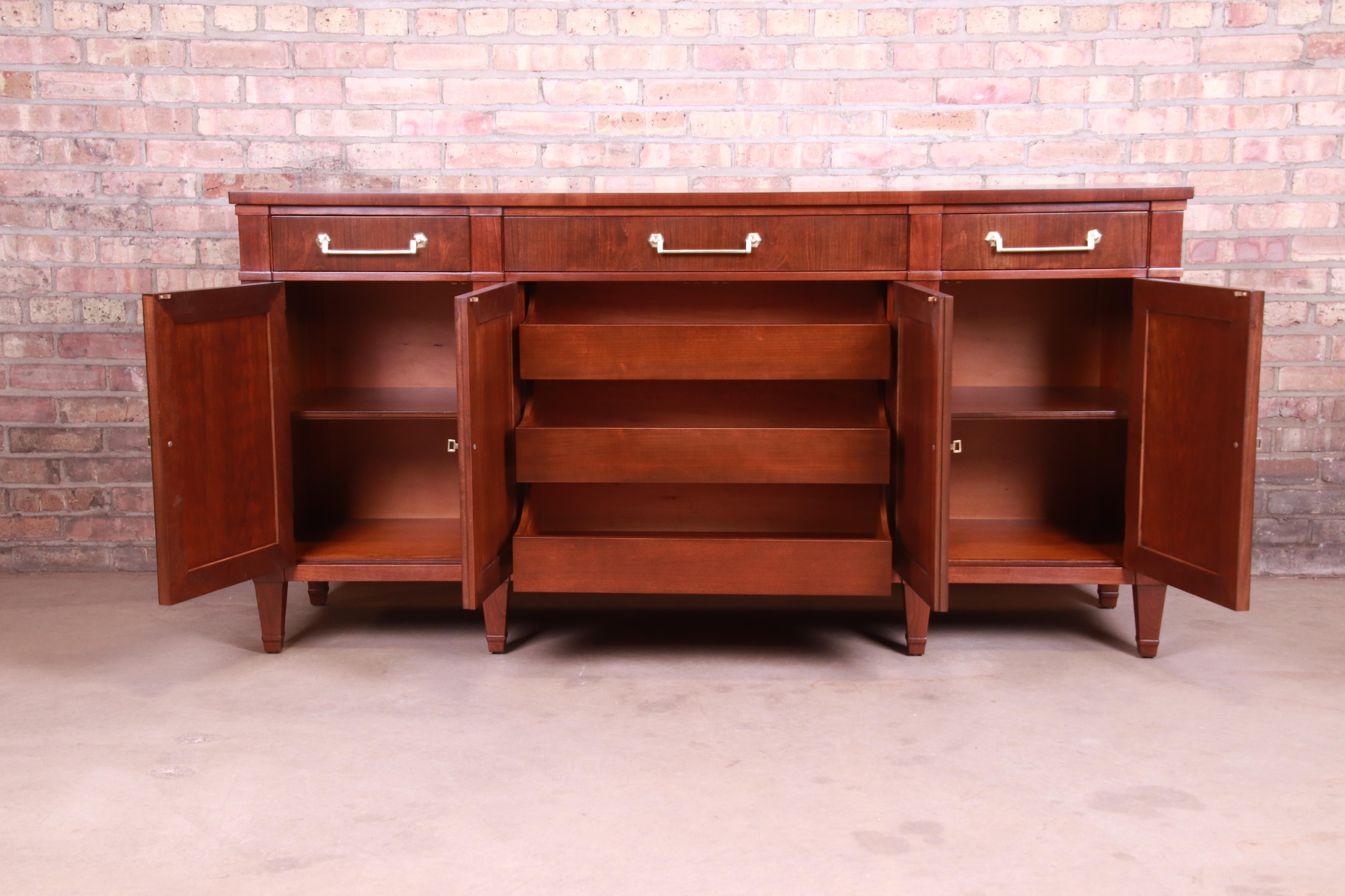 Heritage Henredon French Regency Cherry Sideboard Credenza, Newly Refinished 4