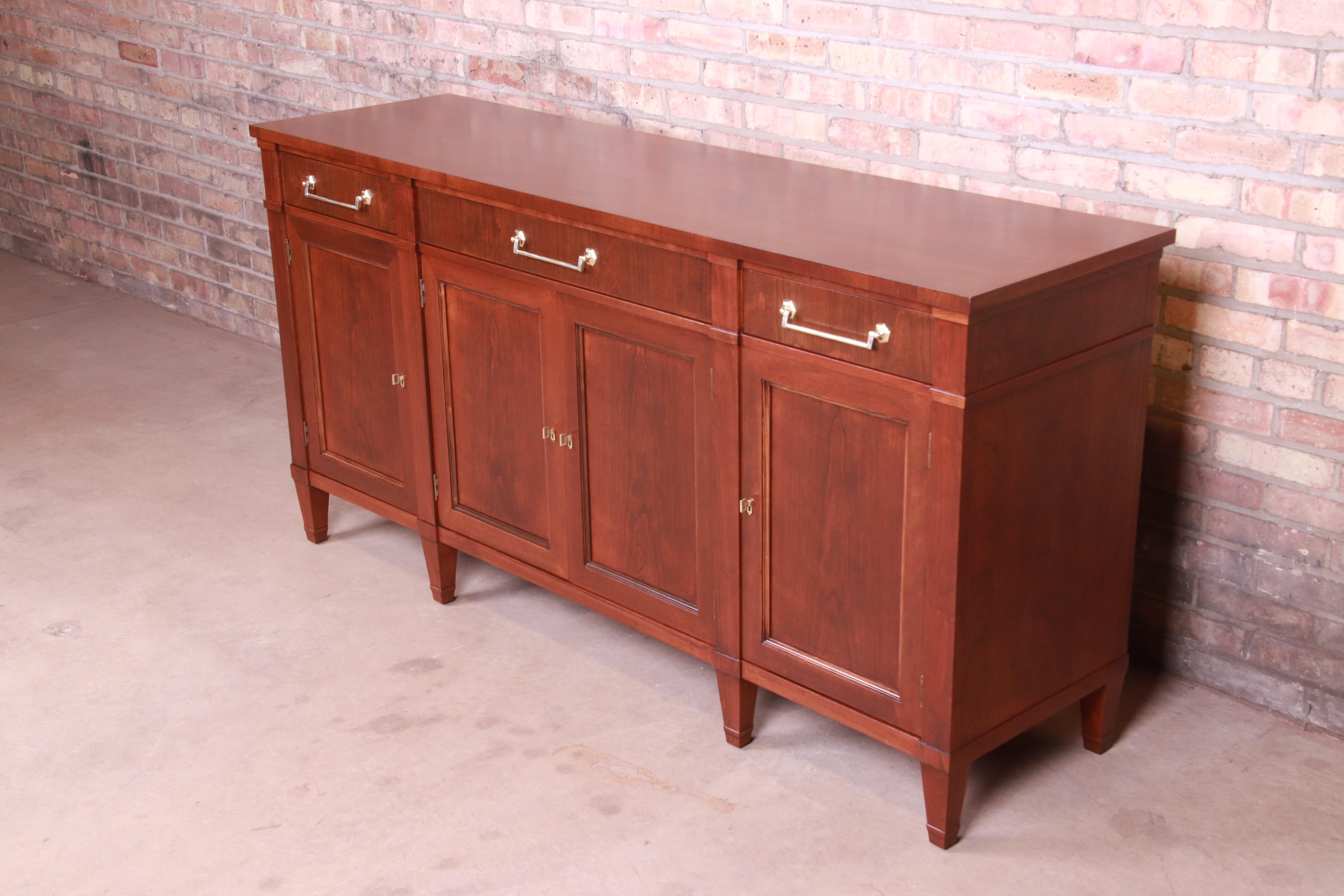 American Heritage Henredon French Regency Cherry Sideboard Credenza, Newly Refinished