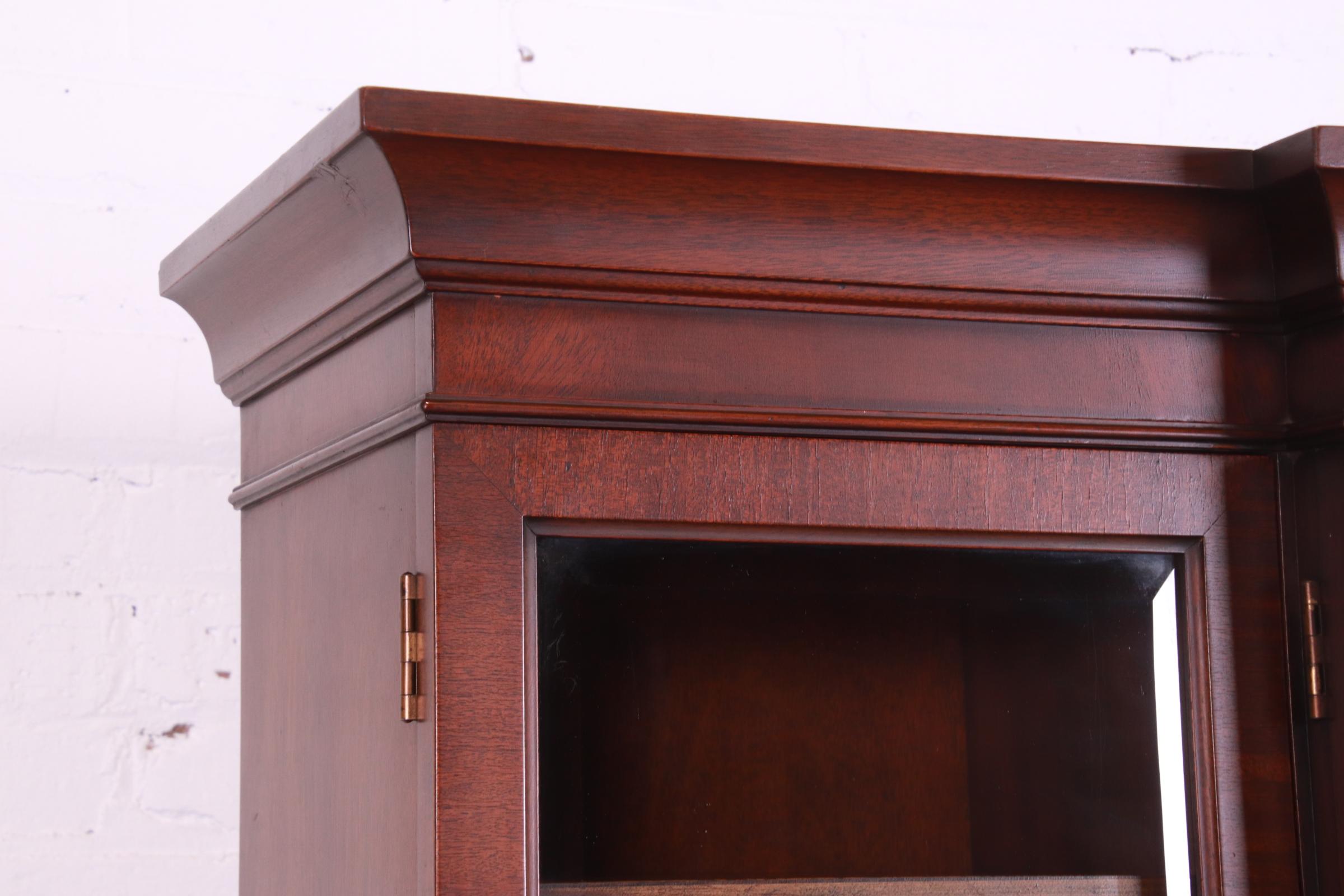 Heritage Henredon Georgian Mahogany Breakfront Bookcase with Secretary Desk 5