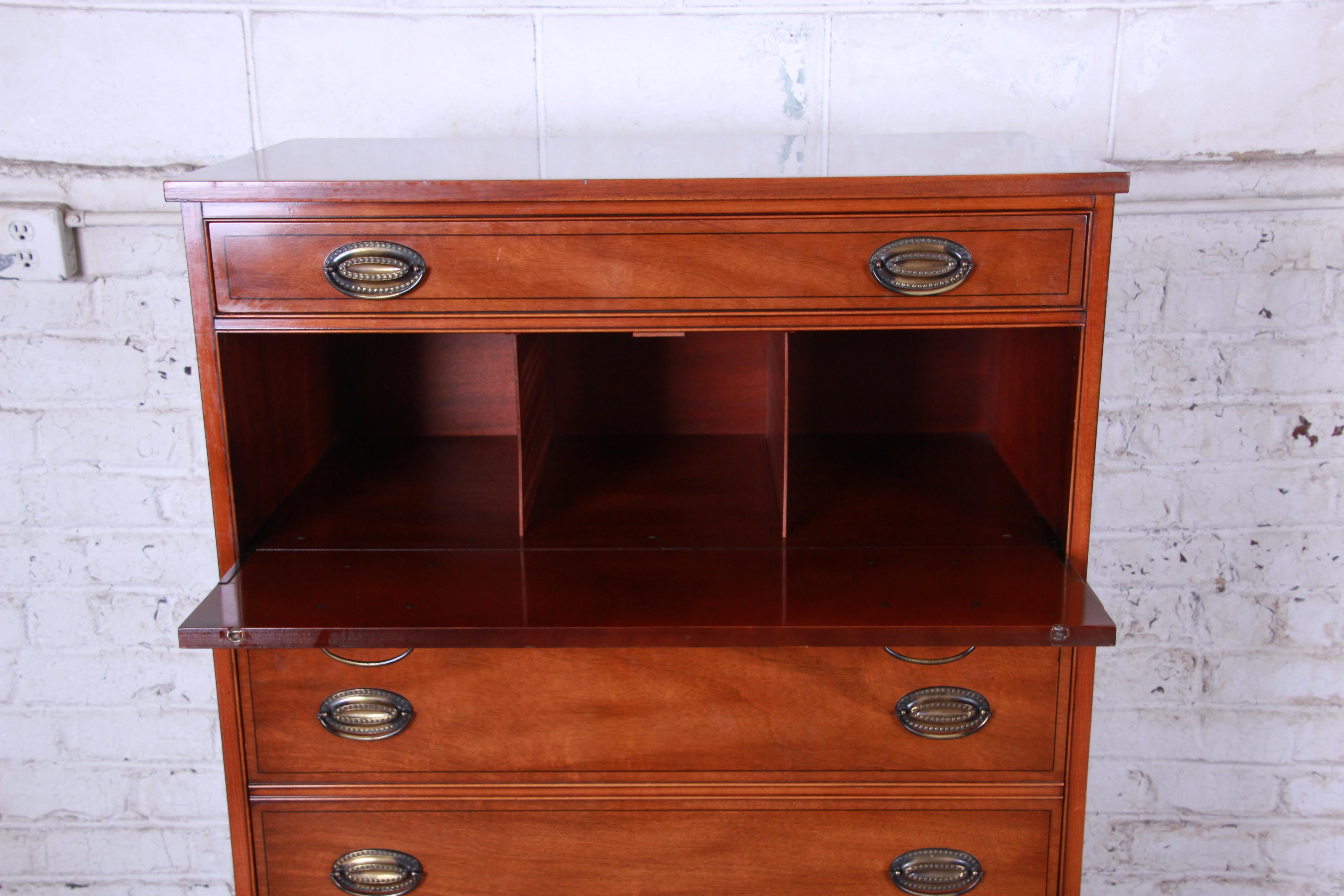 Heritage Henredon Inlaid Mahogany Highboy Dresser 1