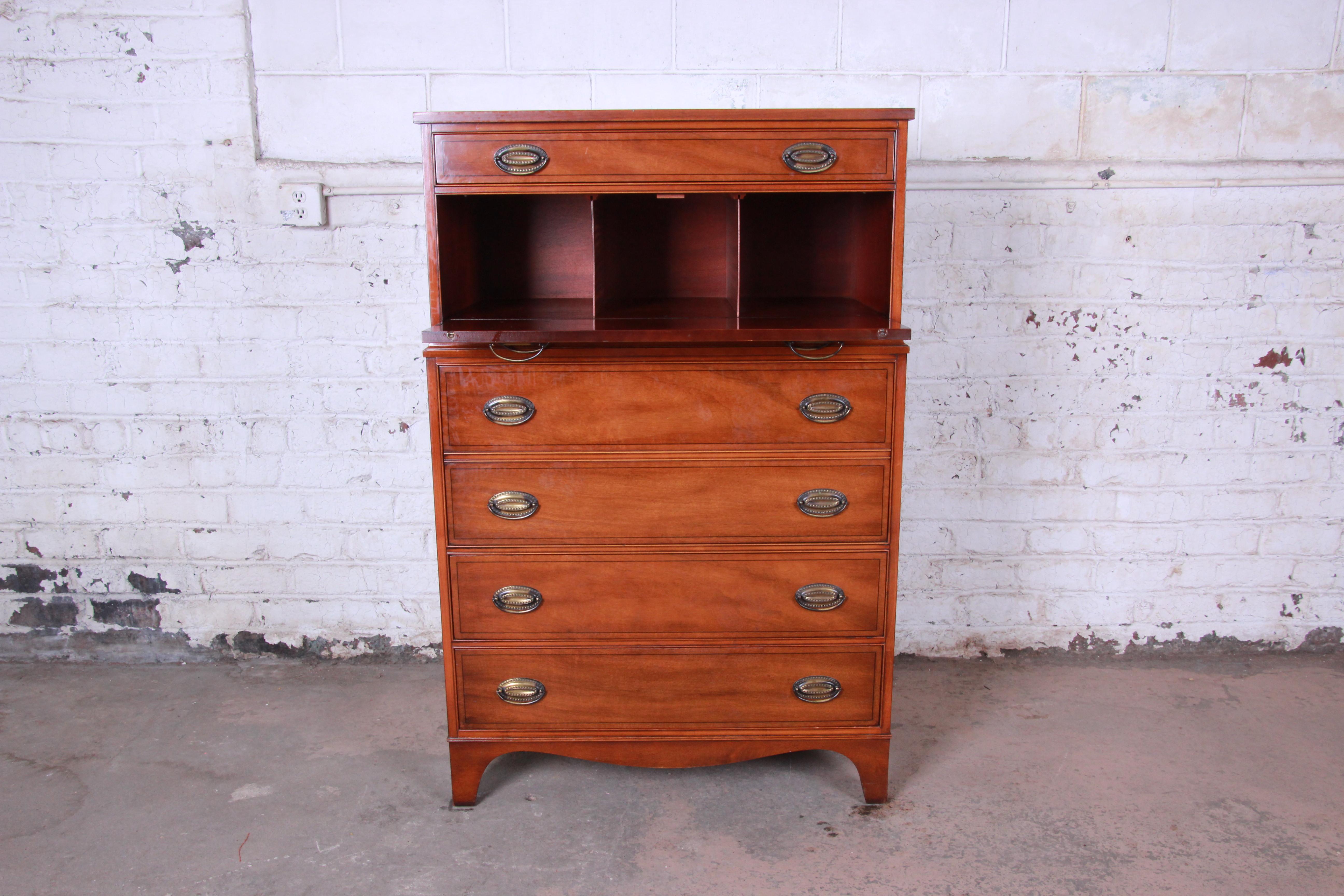 Heritage Henredon Inlaid Mahogany Highboy Dresser 2