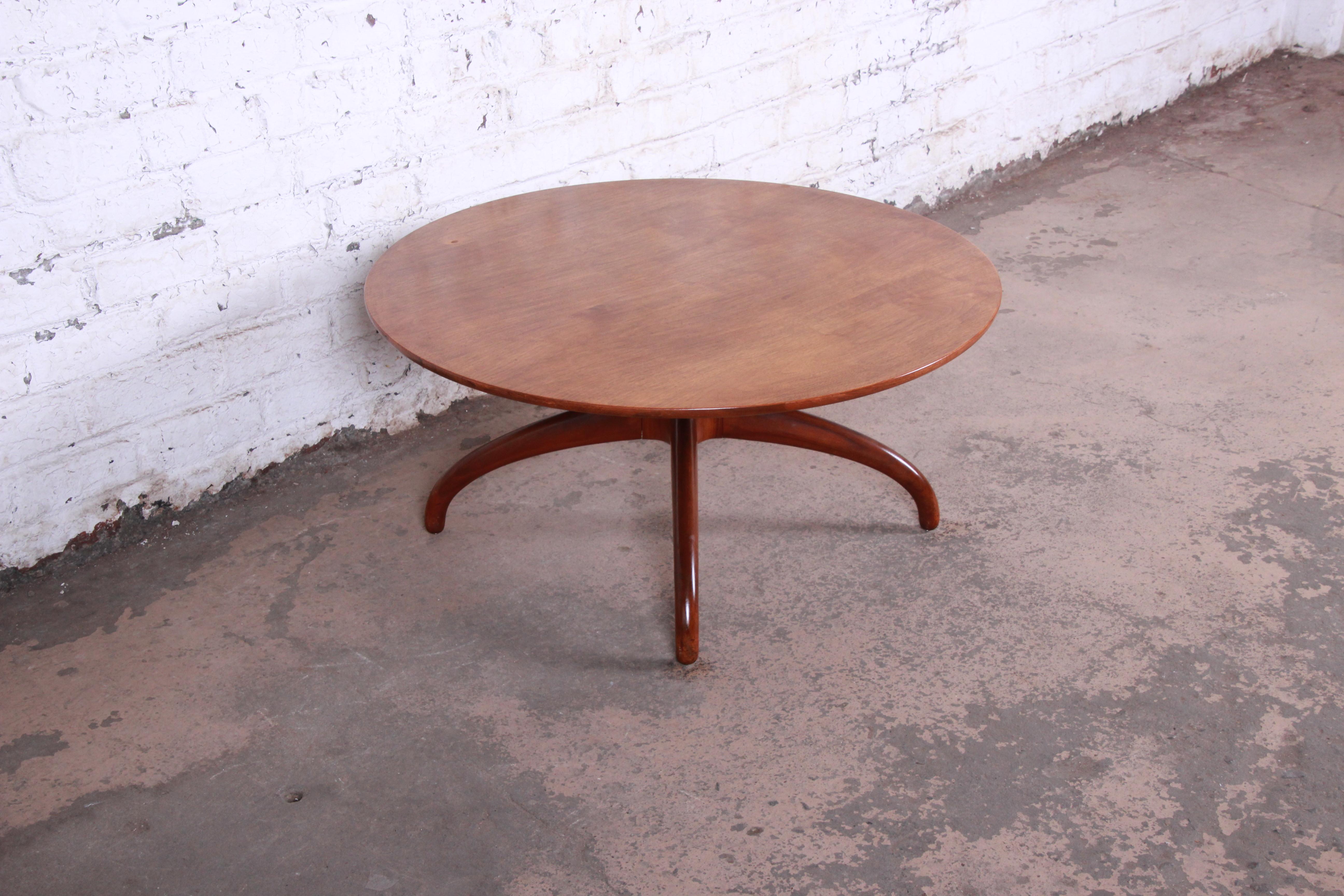 American Heritage Henredon Mid-Century Modern Sculpted Walnut Cocktail Table