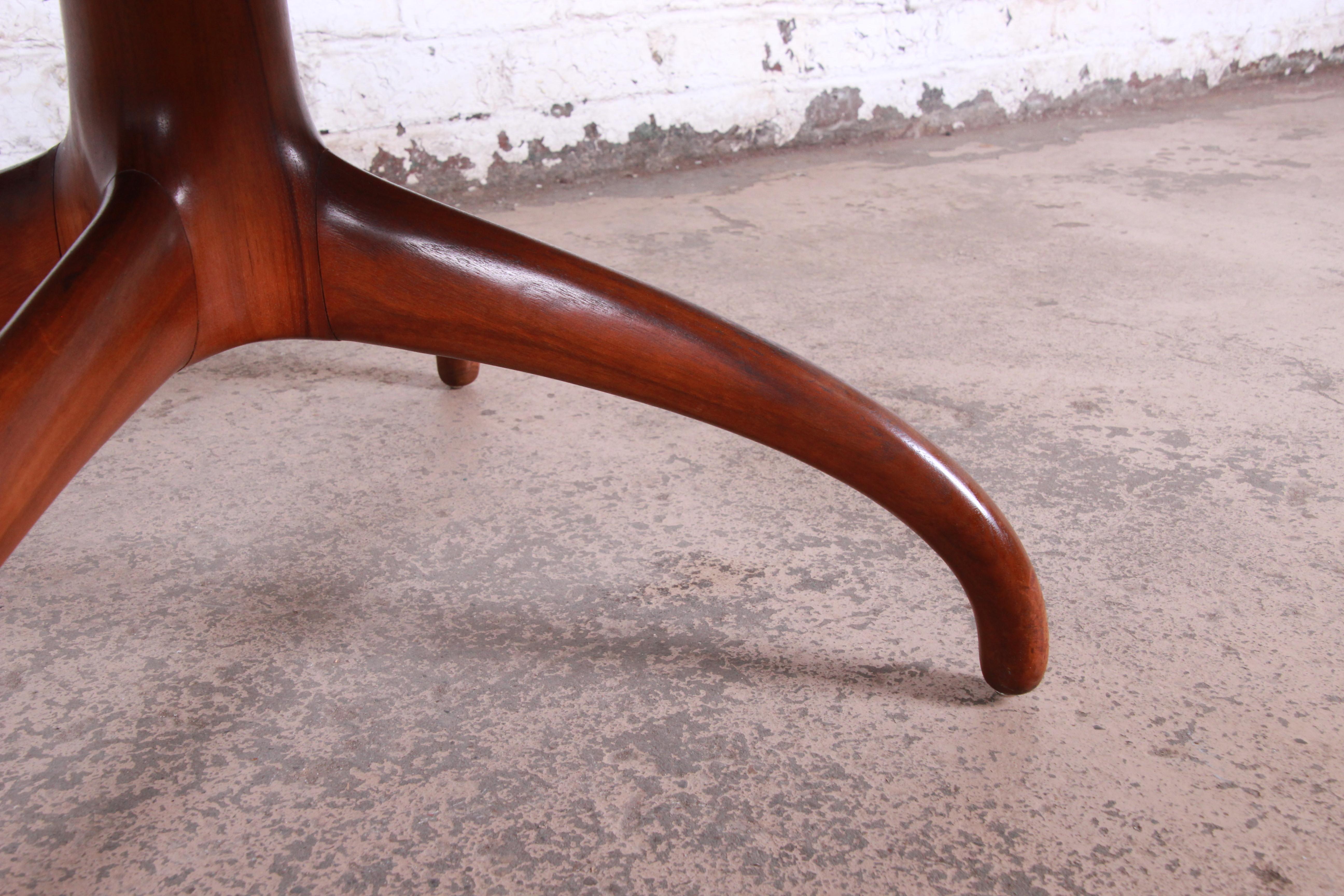 Heritage Henredon Mid-Century Modern Sculpted Walnut Cocktail Table 1