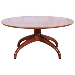 Heritage Henredon Mid-Century Modern Sculpted Walnut Cocktail Table