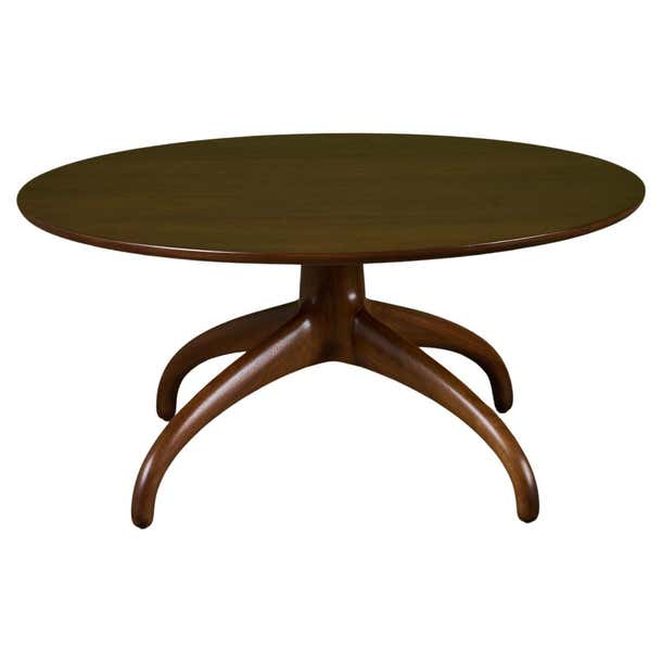 Heritage-Henredon Sculpted Walnut Coffee Table For Sale at 1stDibs