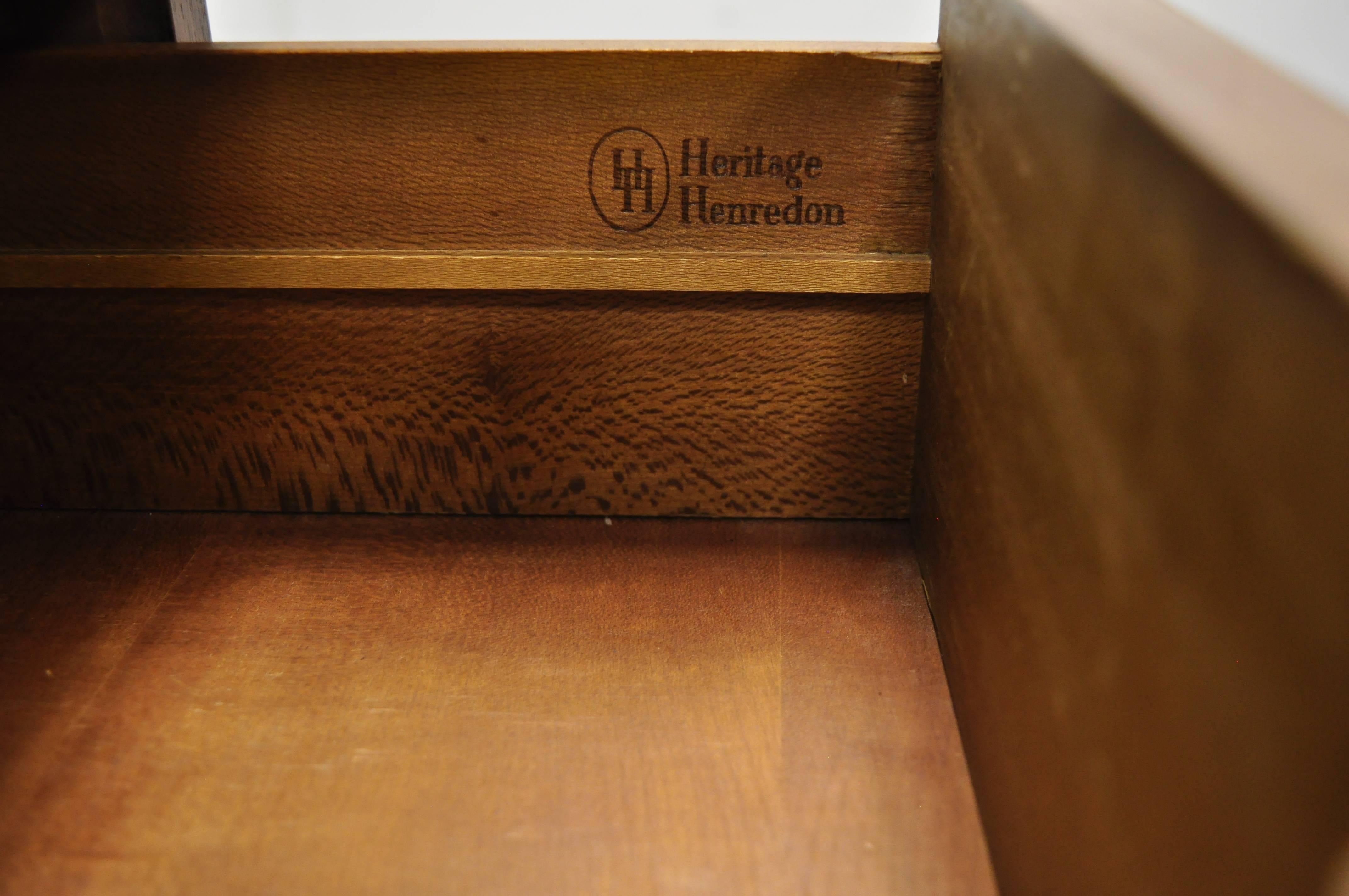 Heritage Henredon Walnut Mid-Century Modern Tall Chest of Drawers Dresser 2