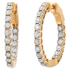 Heritage Hoops 14K (or 18k upon request) Yellow Gold Diamond Earrings