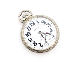 Heritage Illinois Bunn Special Pocket Watch in White Gold Plate
