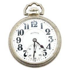 Heritage Illinois Bunn Special Pocket Watch in White Gold Plate