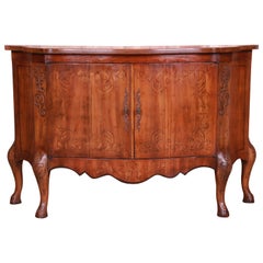Heritage Italian Provincial Carved Walnut Commode or Bar Cabinet