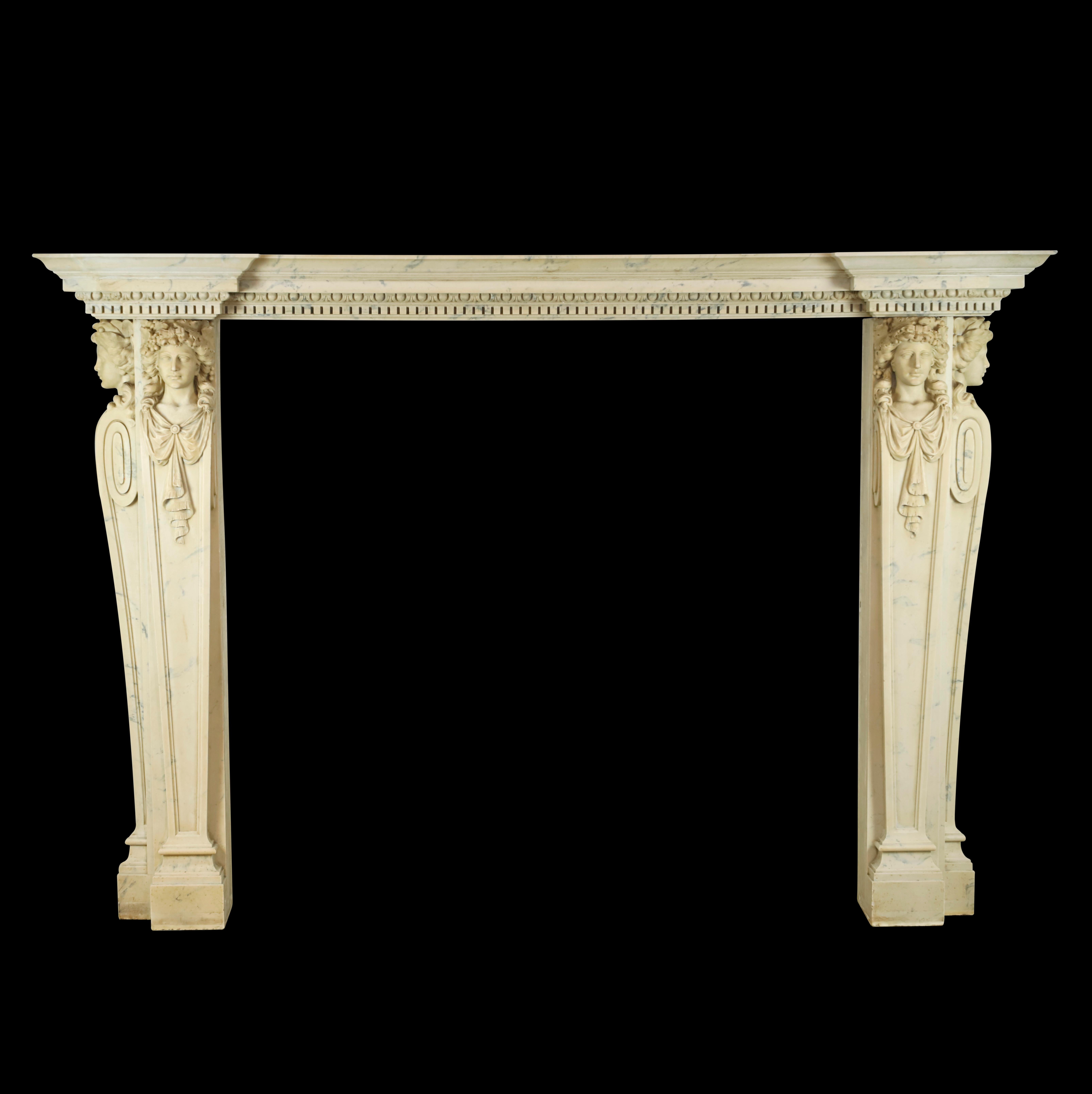 Heritage Marble Inc. Cast Resin Fiberglass Figures Mantel In Good Condition In New York, NY