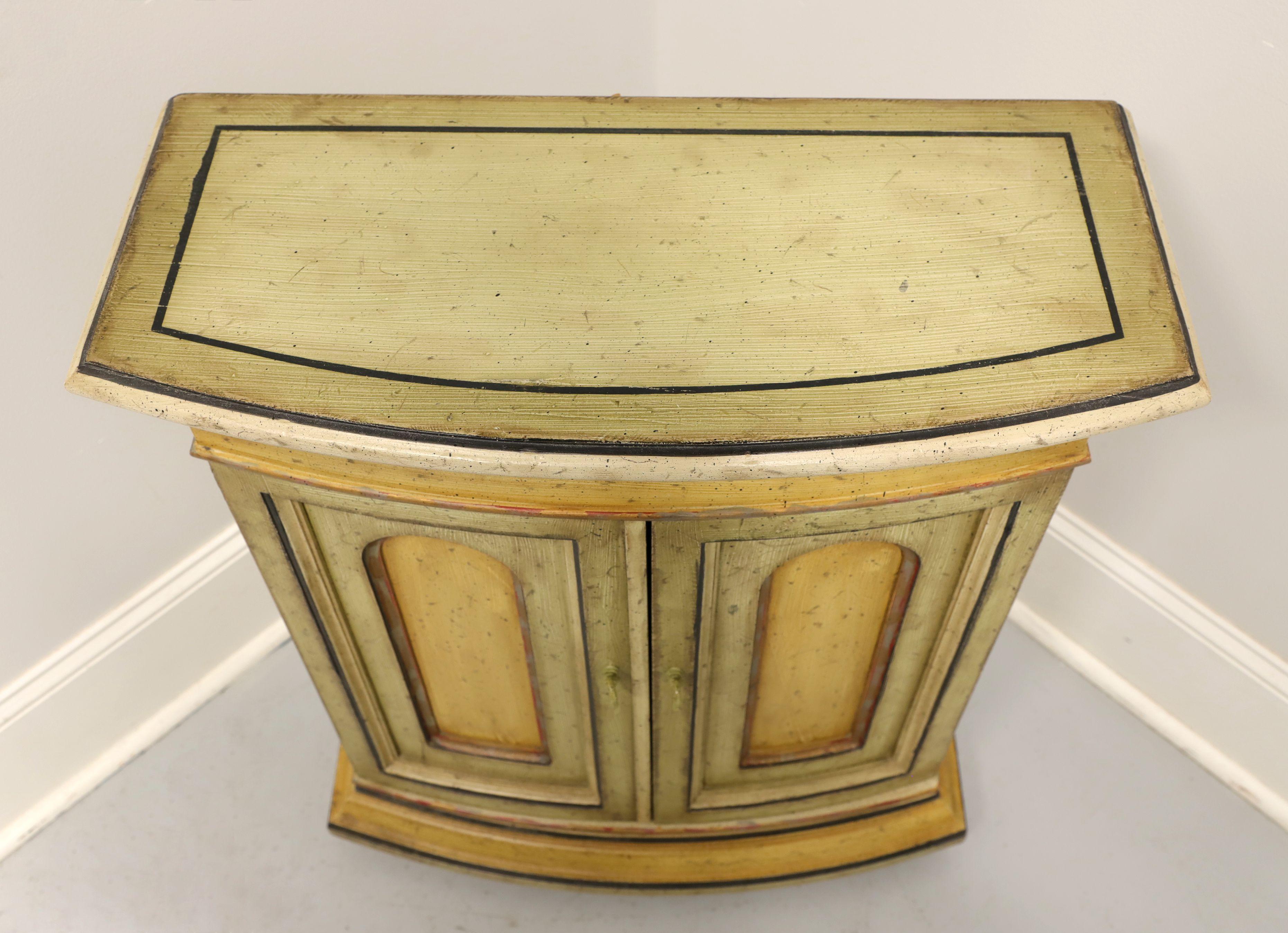 Brass HERITAGE Mid 20th Century Painted and Distressed Console Cabinet