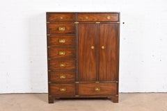 Heritage Mid-Century Modern Campaign Style Walnut Gentleman's Chest