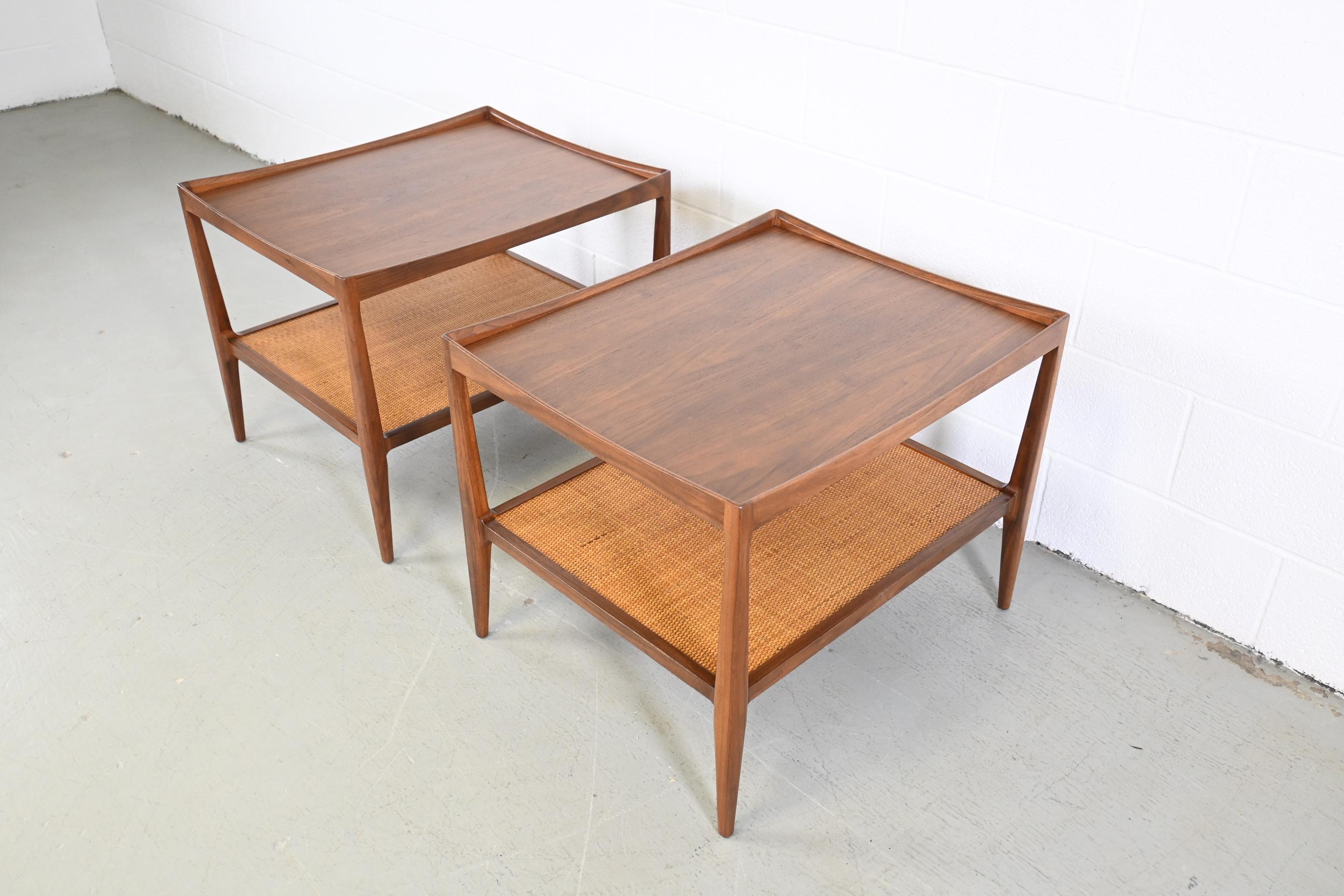 Lacquered Heritage Mid-Century Modern Pair of End Tables