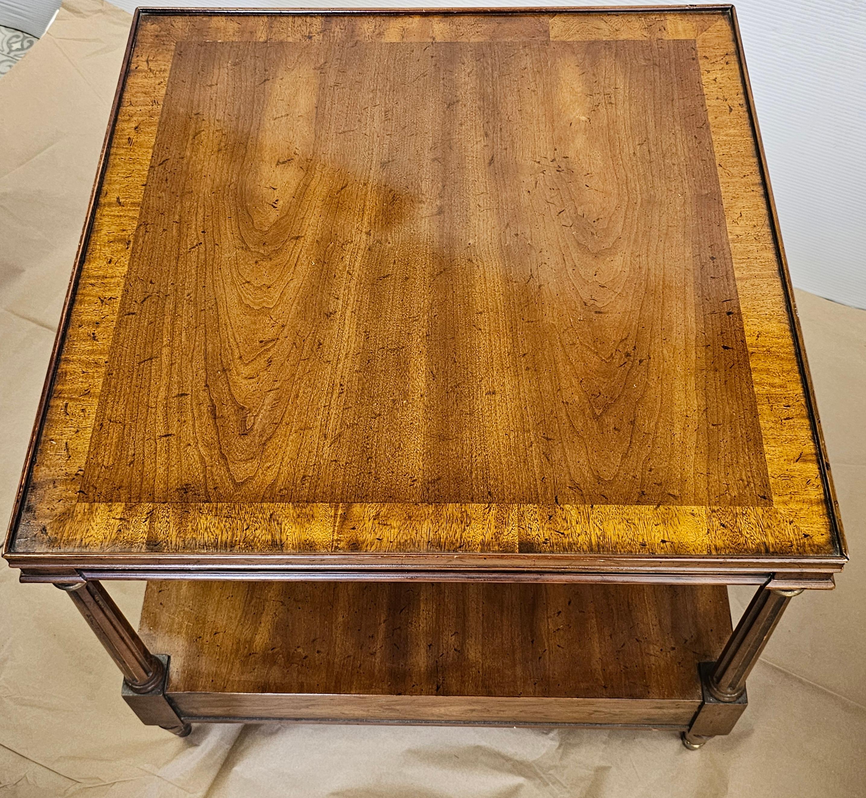 Heritage Mid Century Regency Mahogany Single Drawer Side Table W/ Pull Out Tray For Sale 6