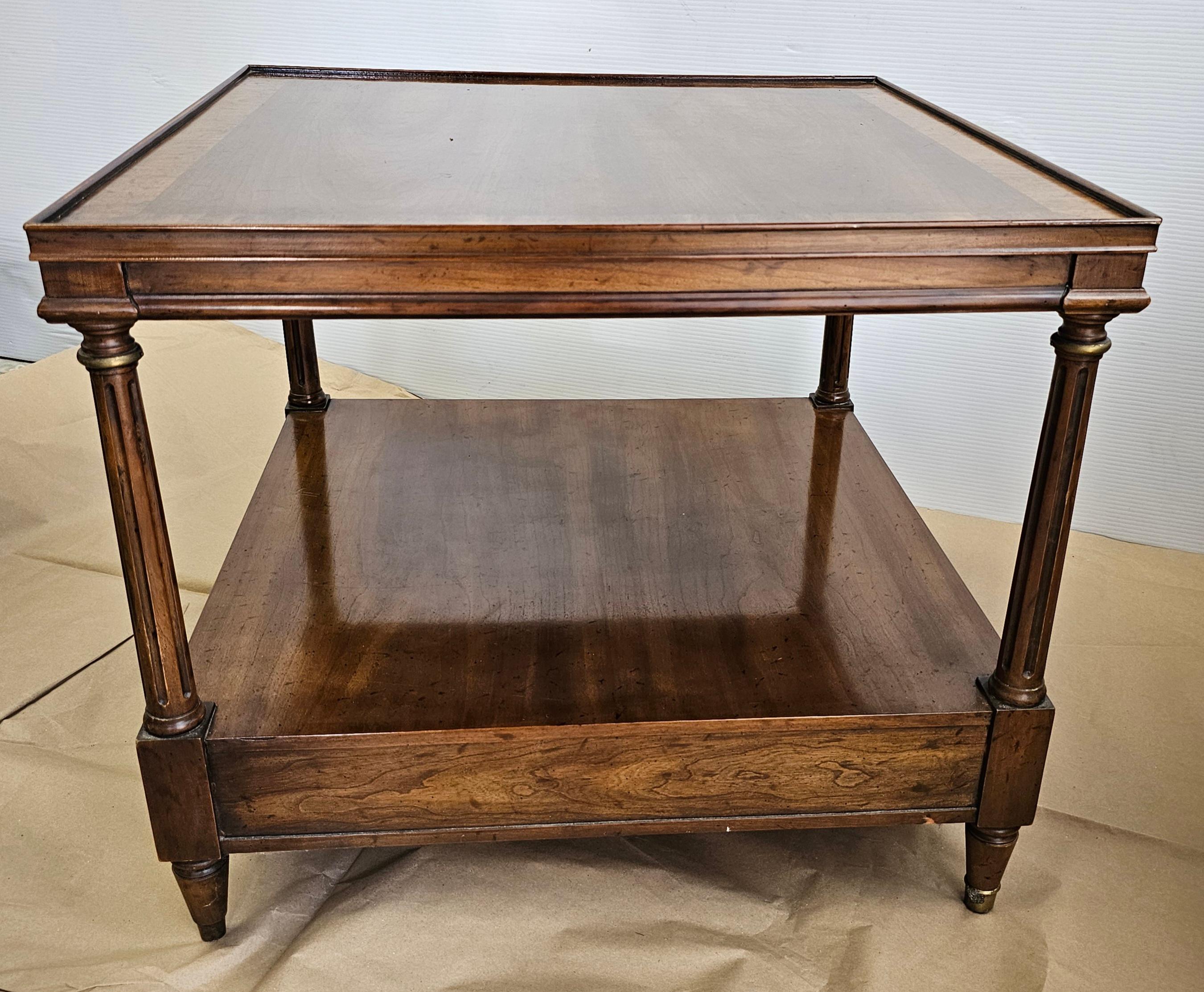 Heritage Mid Century Regency Mahogany Single Drawer Side Table W/ Pull Out Tray For Sale 7