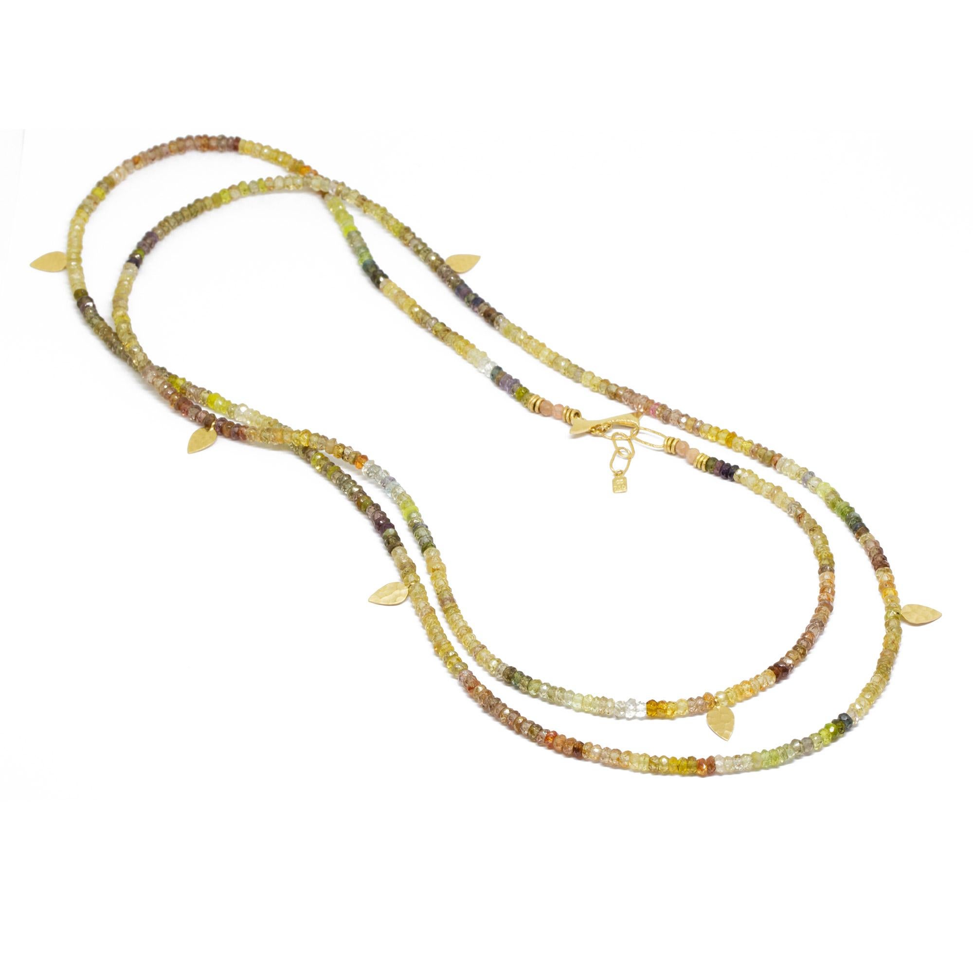 The best part about our Heritage Natural Zircon Necklette isn’t just that it can be worn long, doubled-up, or as a wrap bracelet (although that’s pretty cool). It’s that you can thread any of our Charms onto the natural zircon beads—have fun playing