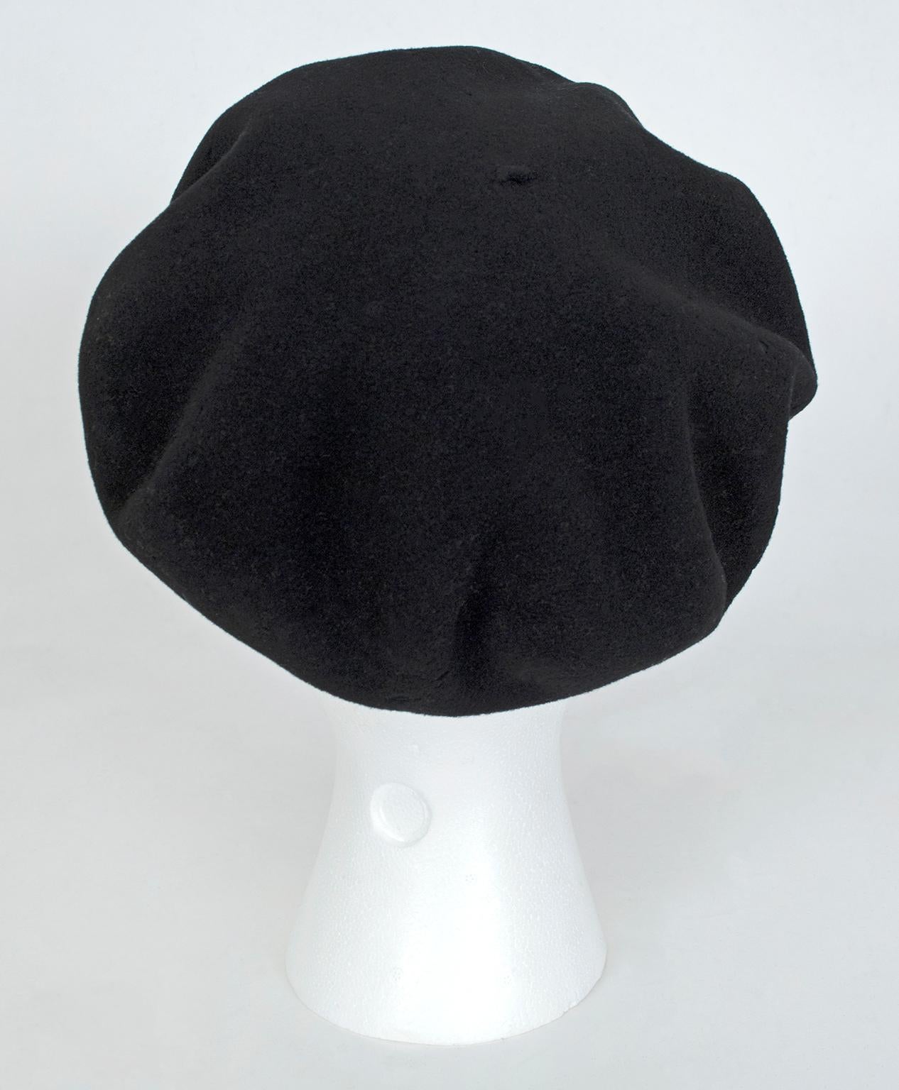 Héritage par Laulhère French Basque Wool Waterproof Campan Beret – M, 1930s In Good Condition In Tucson, AZ