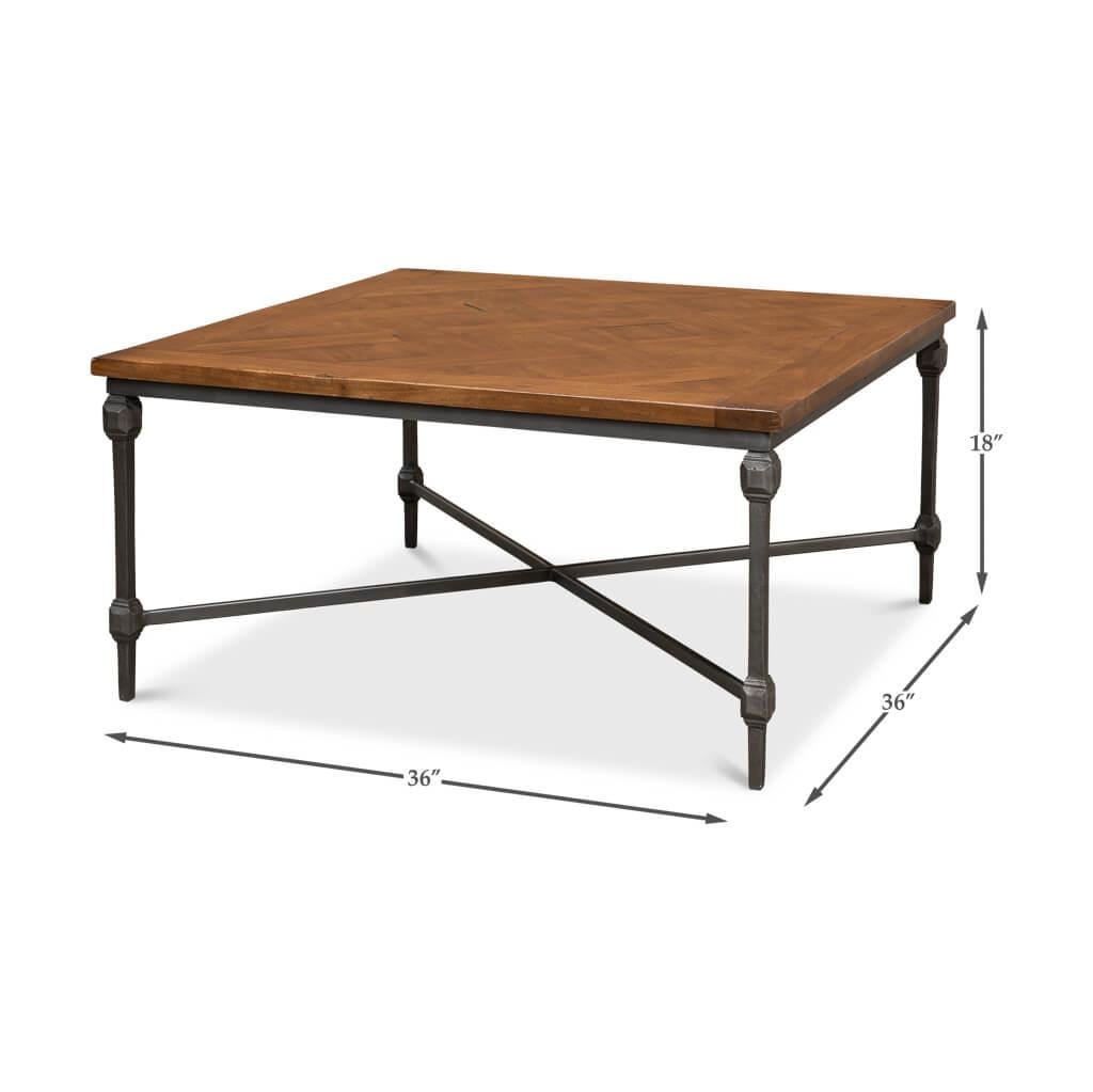 Heritage Parquet Square Coffee Table For Sale 3