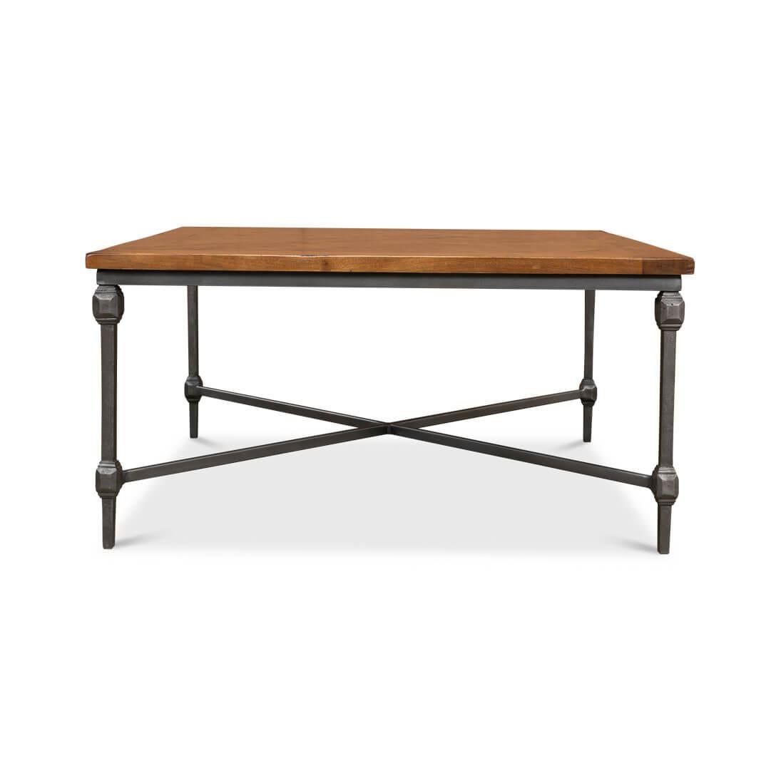 Iron Heritage Parquet Square Coffee Table For Sale