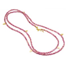Heritage Red Tourmaline 14 Karat Gold Necklette