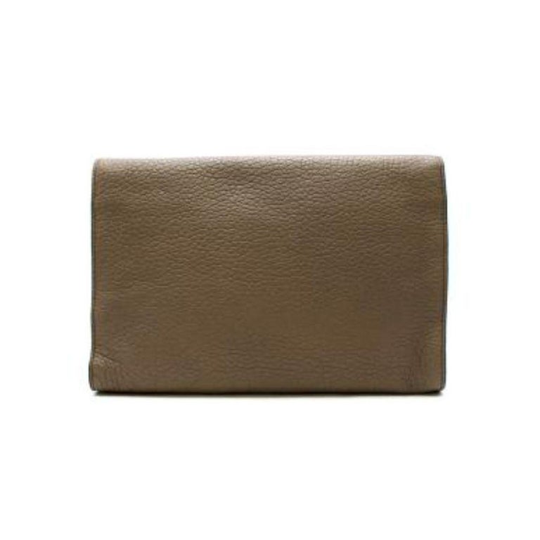 Heritage Signature Grey Leather Large Clutch For Sale at 1stDibs