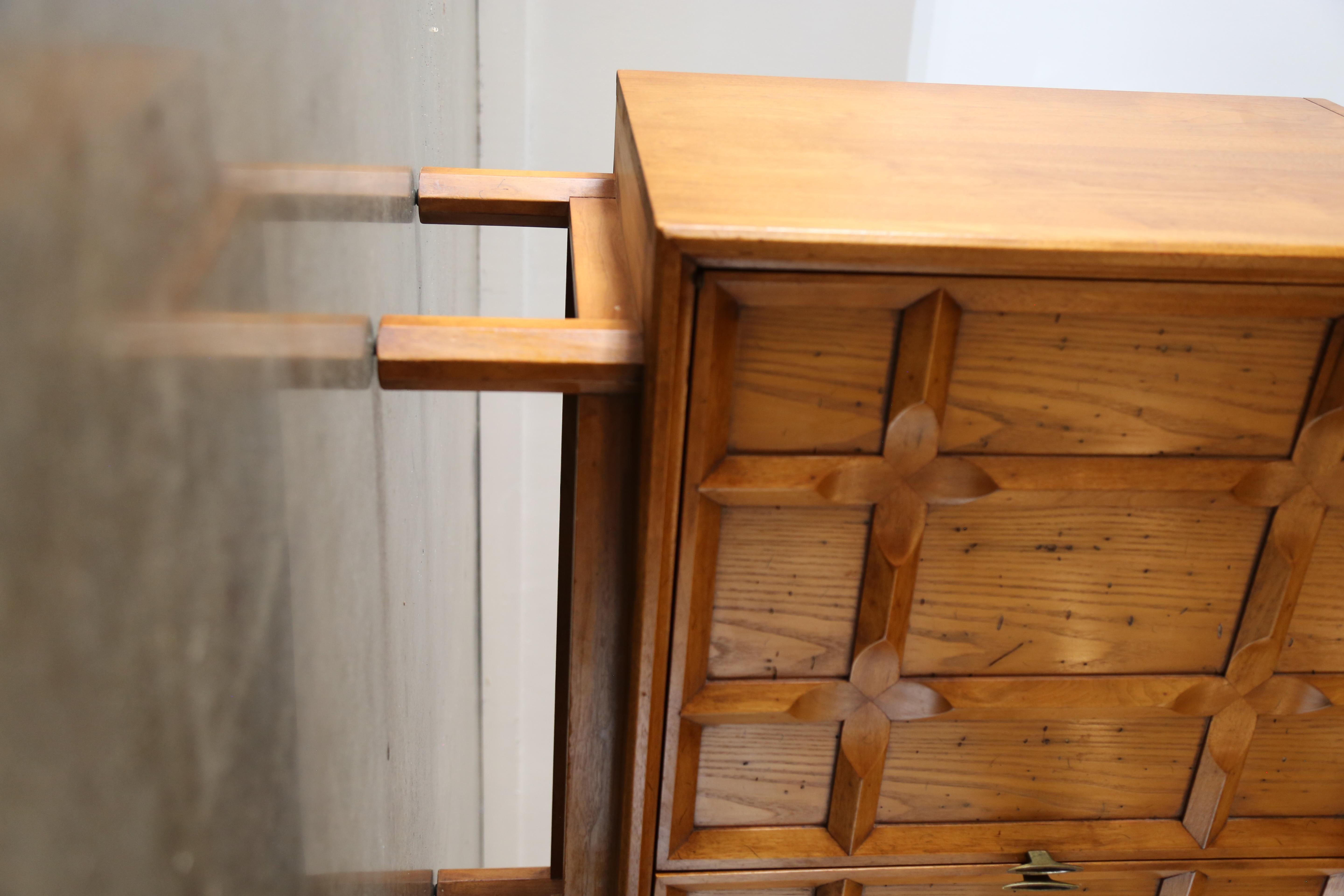 Heritage Walnut and Oak Designer Cabinet with Sculpted Front 5