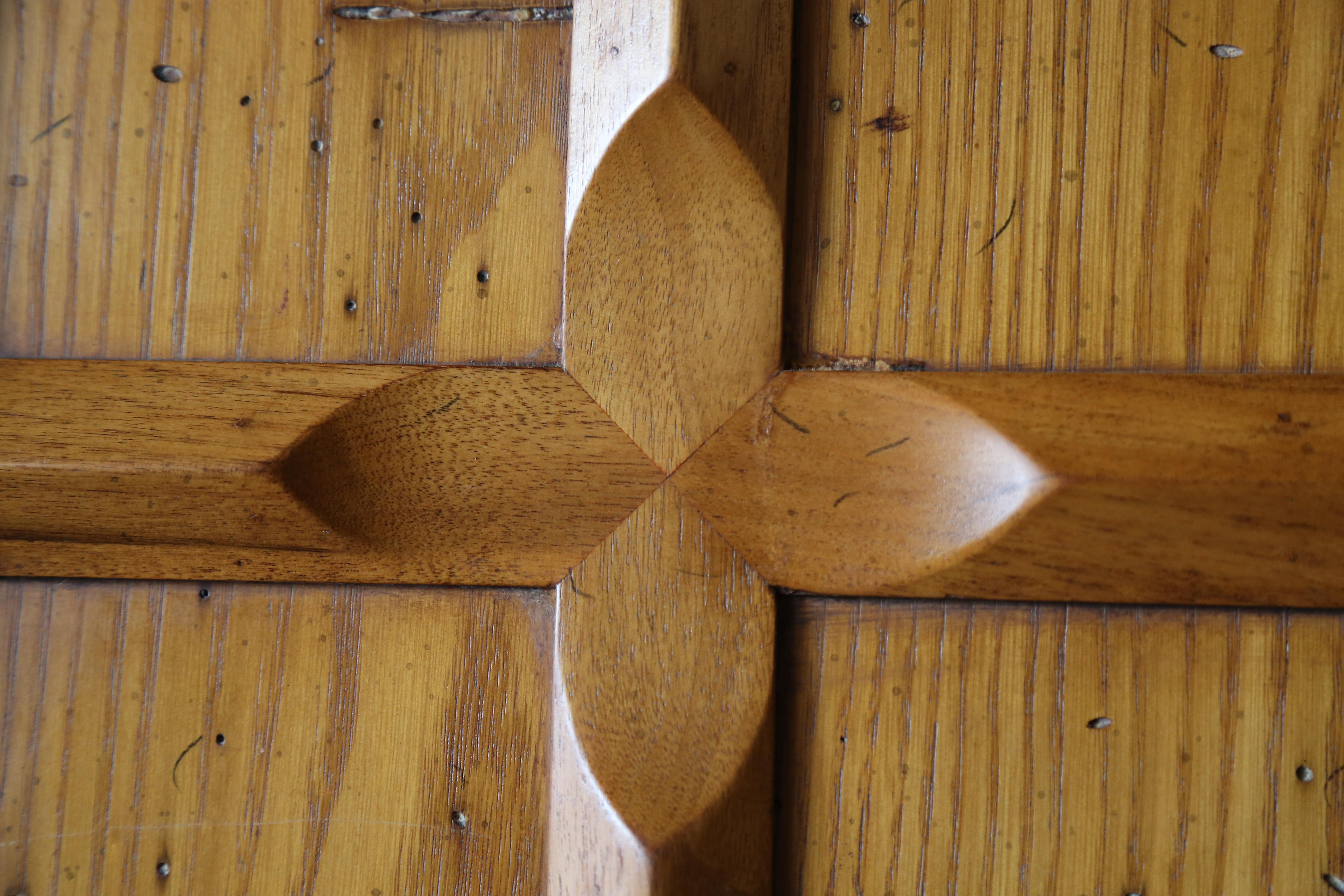 American Heritage Walnut and Oak Designer Cabinet with Sculpted Front