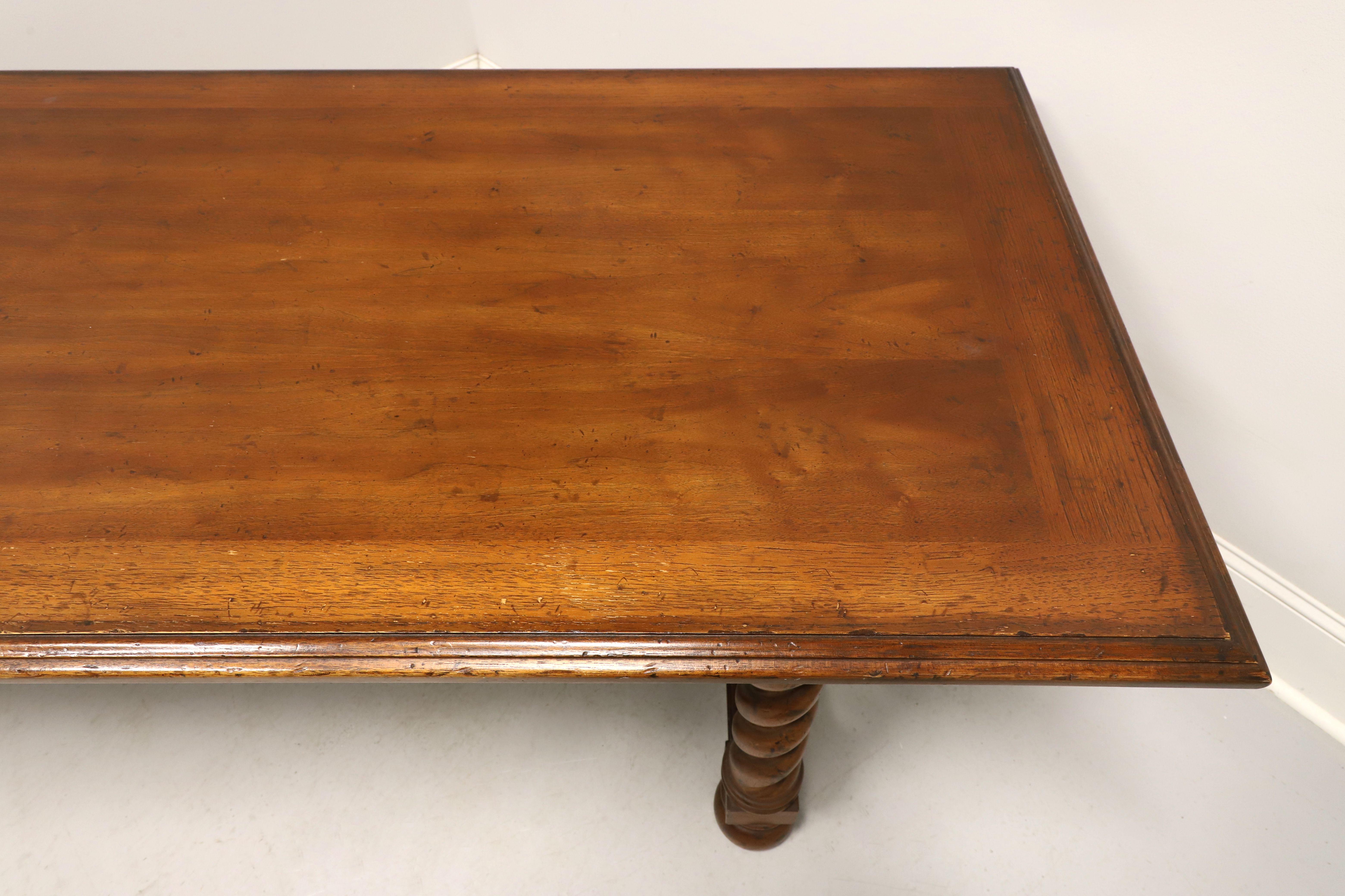 HERITAGE Walnut English Tudor Barley Twist Writing Desk In Good Condition For Sale In Charlotte, NC