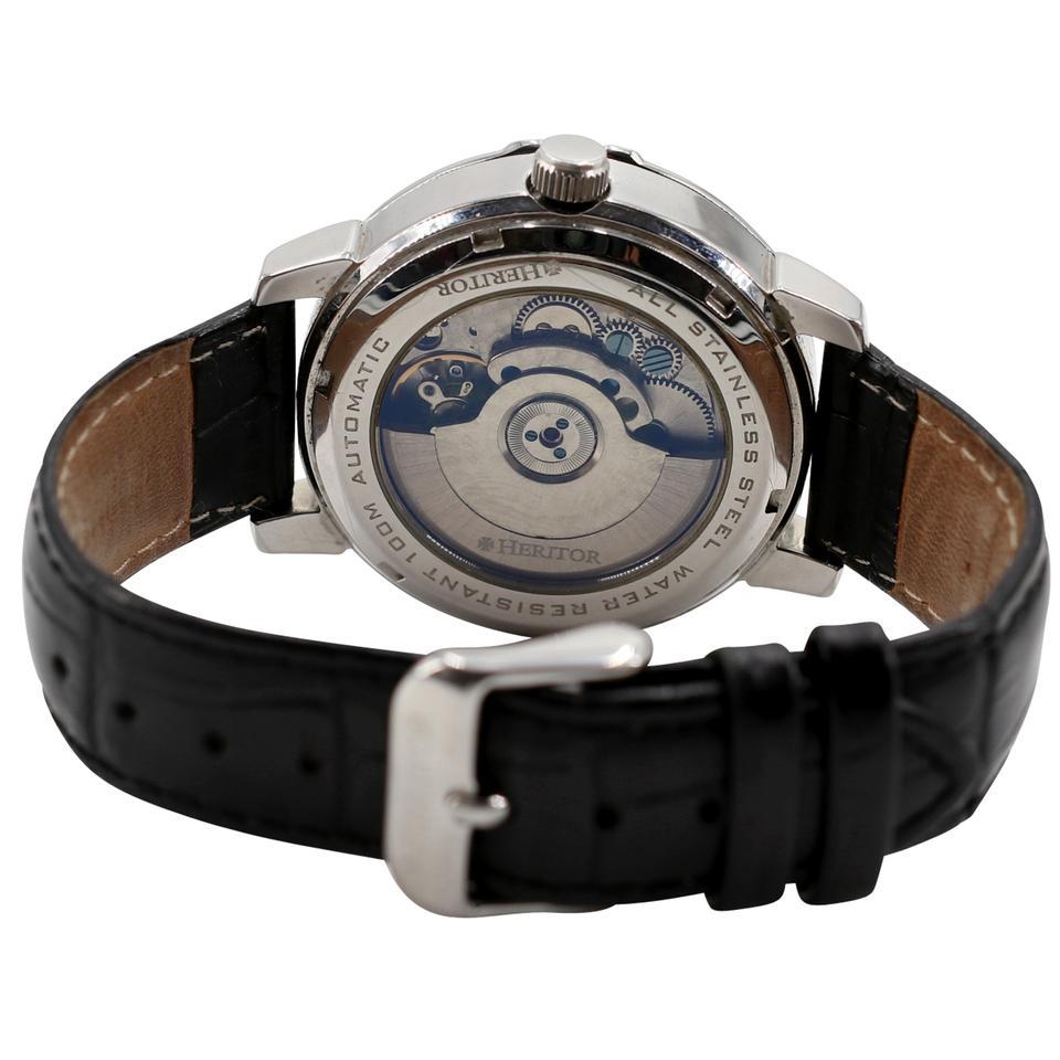 HERITOR Black 41mm Gregory Glass Caseback Edition Watch For Sale 4