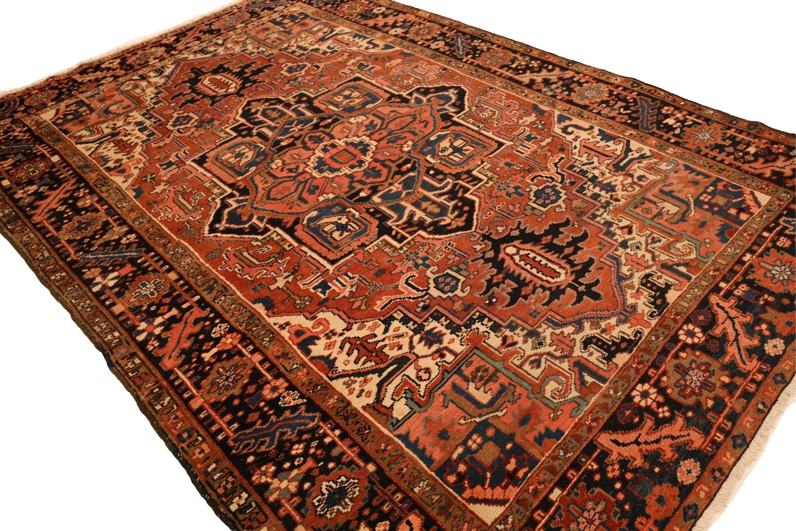 Hand-Knotted Heriz Antique Rug - 7'1