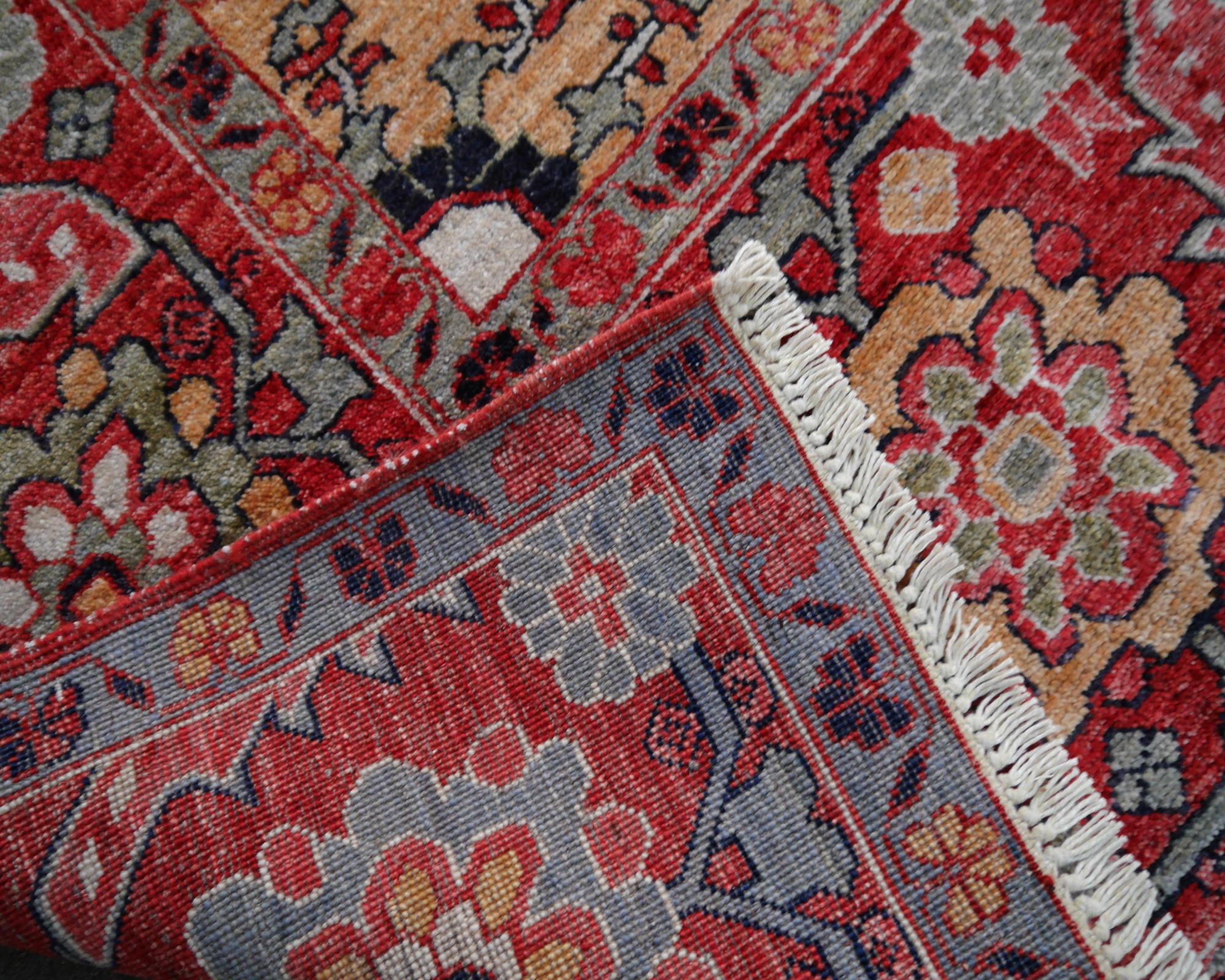 Heriz Style Azeri Rug Large Vintage Area Carpet 7