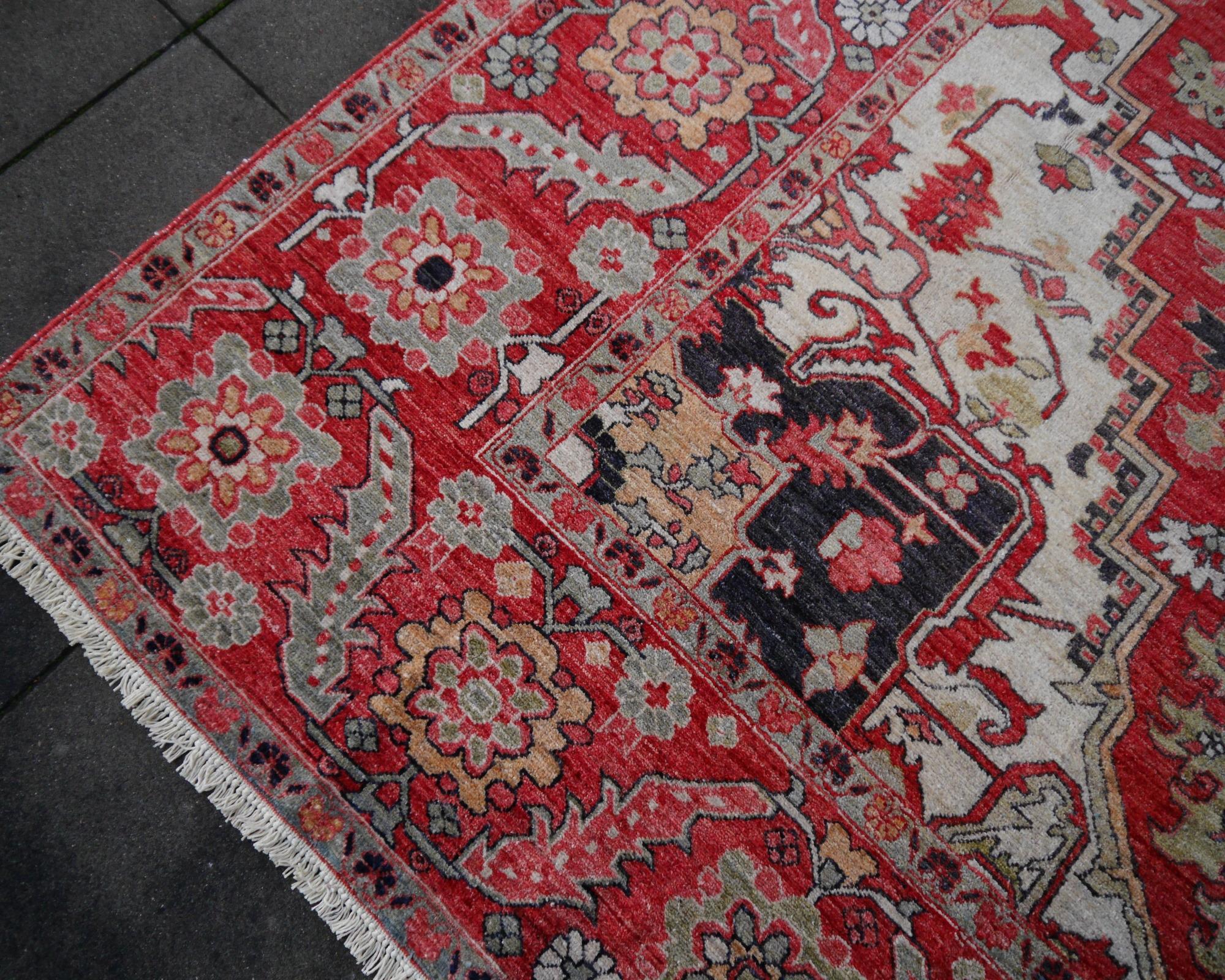 Heriz Style Azeri Rug Large Vintage Area Carpet 11