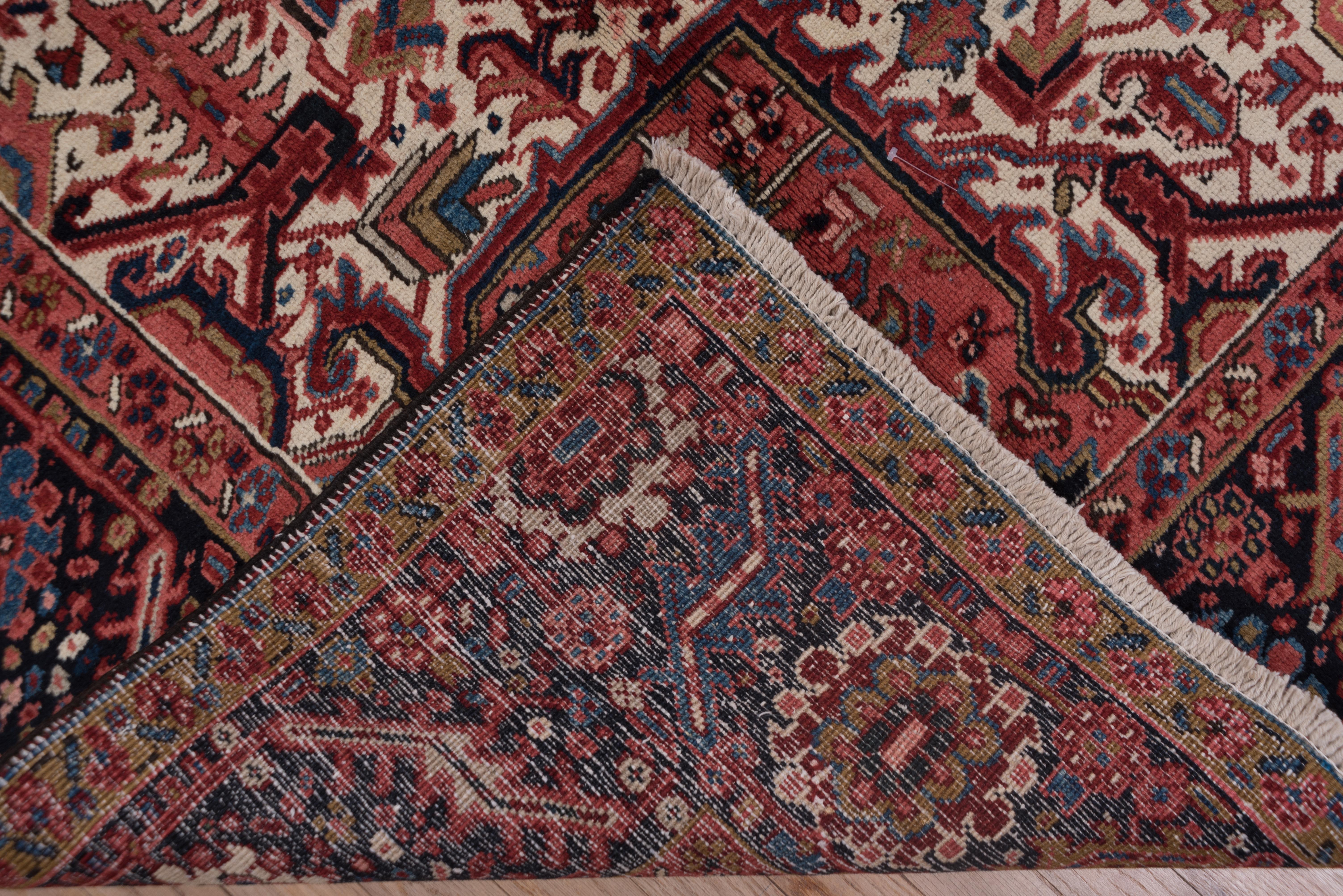 Hand-Knotted Heriz Carpet, Red Field, circa 1930s For Sale