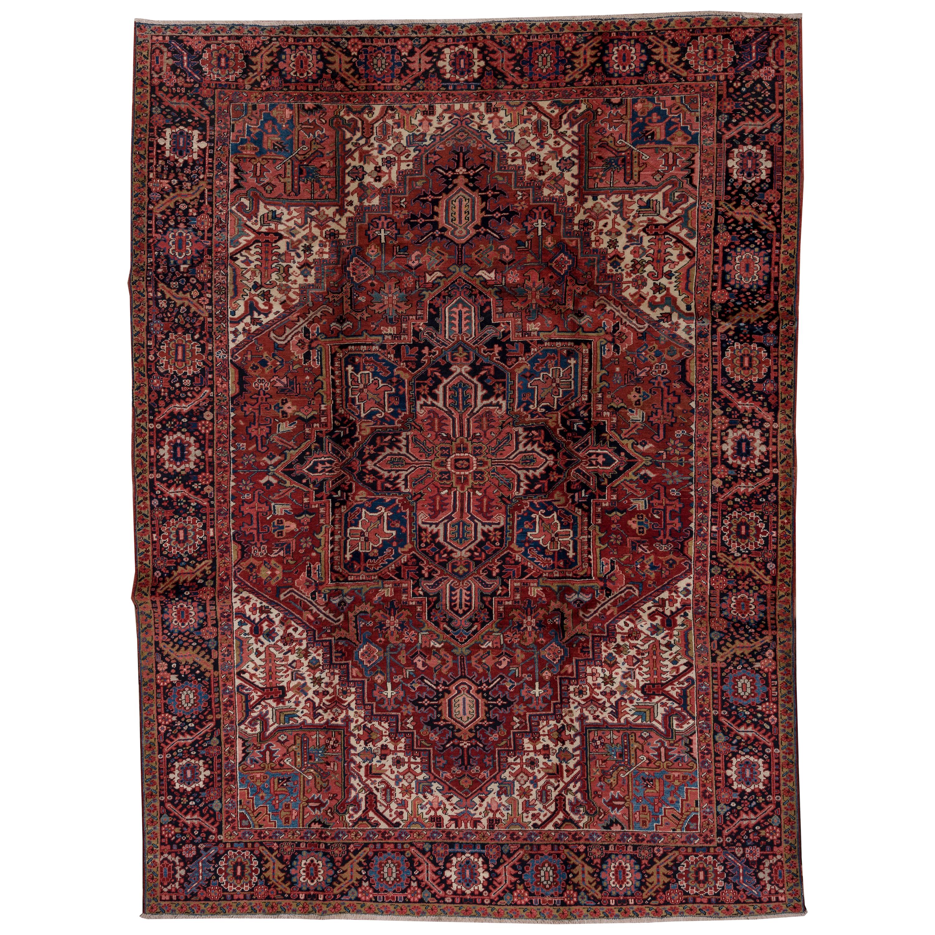 Heriz Carpet, Red Field, circa 1930s For Sale